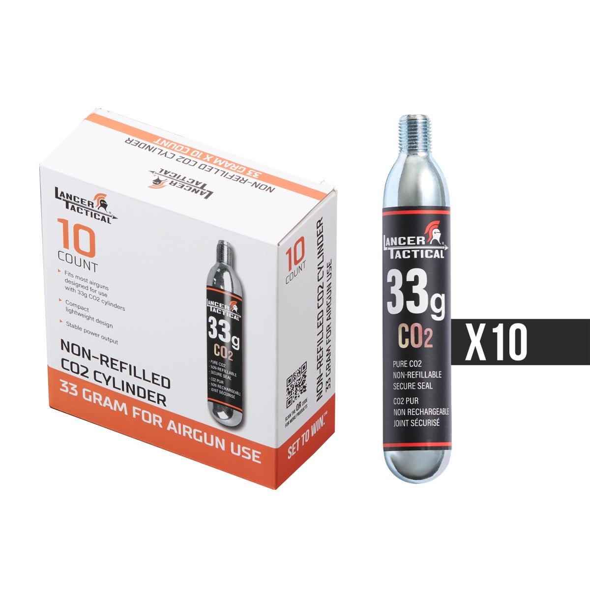 Lancer Tactical 33g CO2 Pack - KA Tech Airsoft - CO2