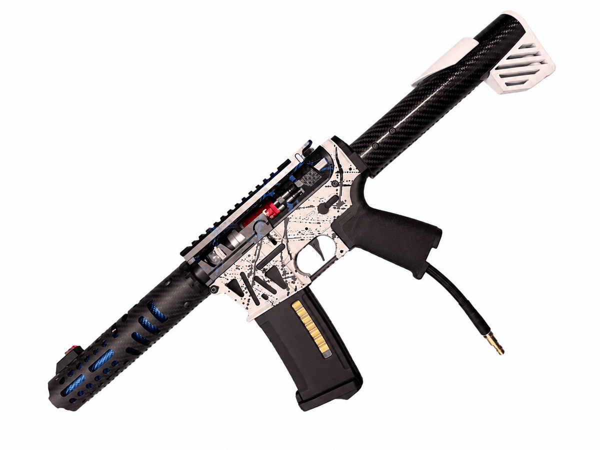 KA Tech MAC Polarstars F2 AR8 HPA M4 Carbon Type 4 Skeletonized Cerakote Splatter - KA Tech Airsoft - Polarstar F2