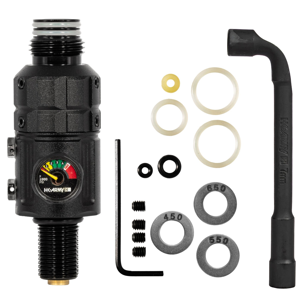 Turbine Pro Regulator - Long Body - Adjustable & Rotational - Black - KA Tech Airsoft - Tank Regulator