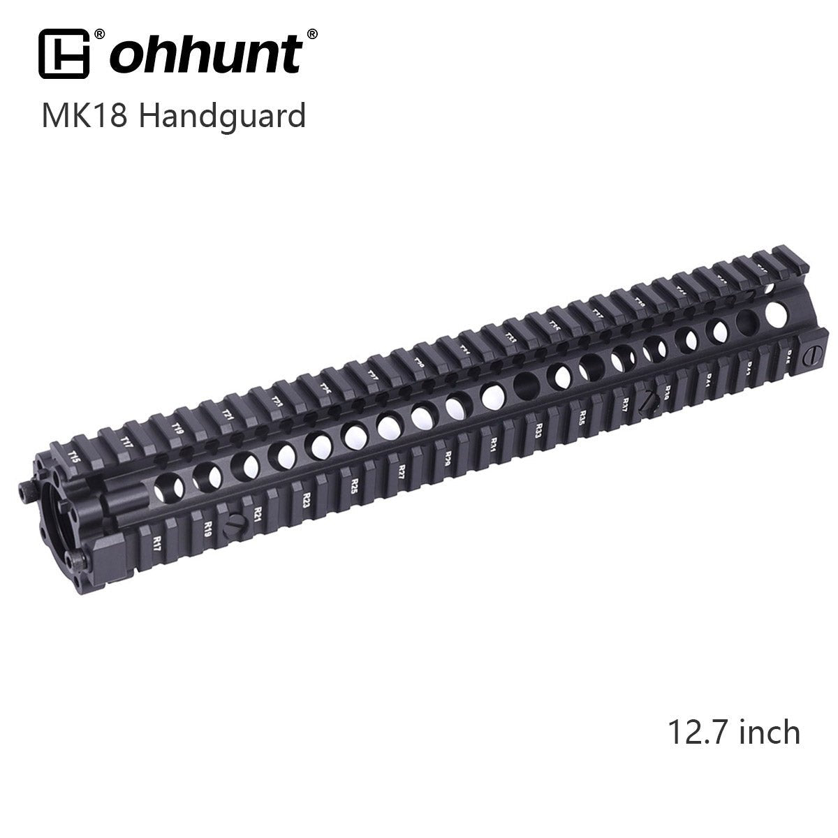 MK18 Handguard Free Float Quad Rail Two - pieces Design AR15 - Black, Coyote Tan, Desert Tan Color - KA Tech Airsoft - Handguard