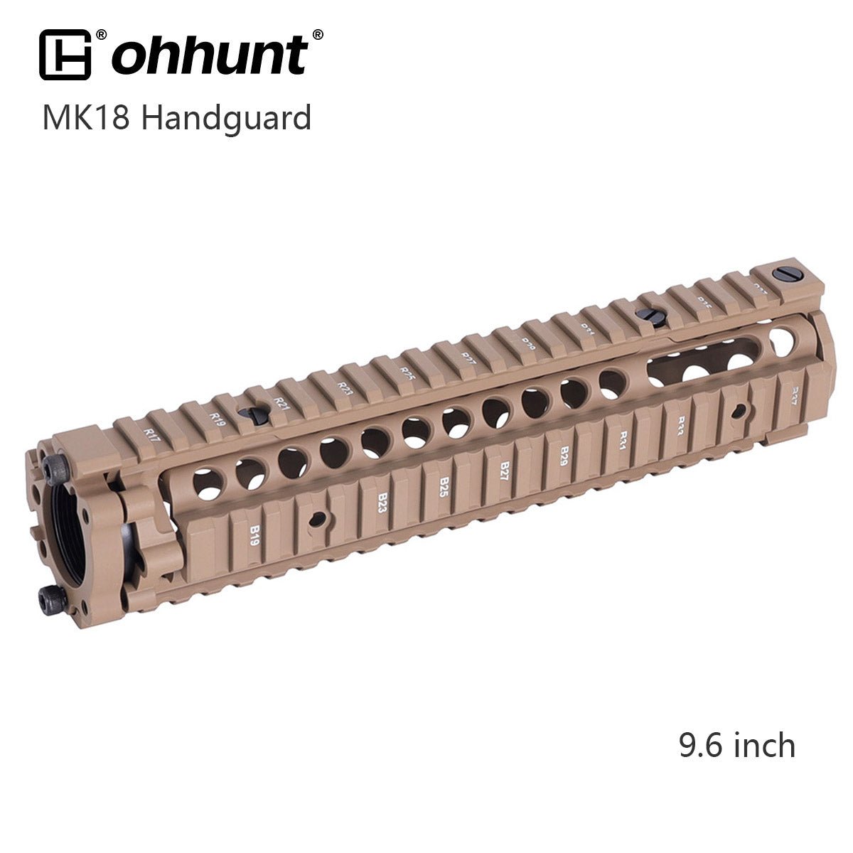 MK18 Handguard Free Float Quad Rail Two - pieces Design AR15 - Black, Coyote Tan, Desert Tan Color - KA Tech Airsoft - Handguard