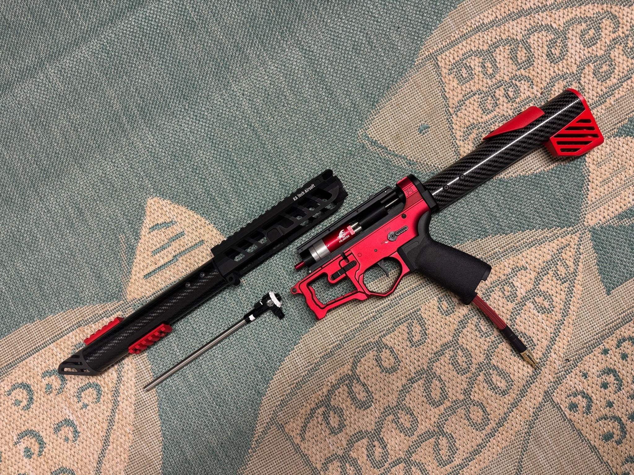 KA Tech Carbon “Ruby” Skeletonized Polarstar F2 HPA M4 “Type 2” - KA Tech Airsoft - Polarstar F2