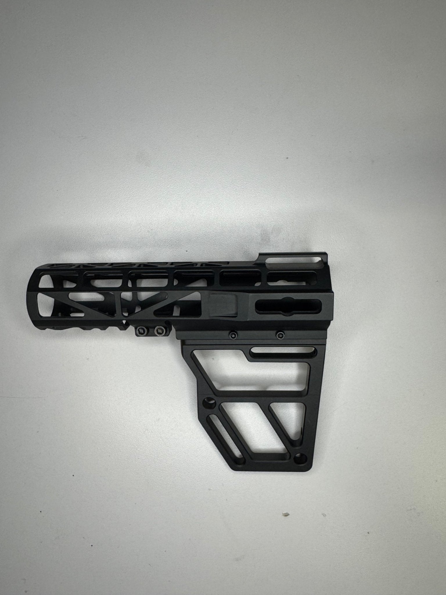 Skeletonized Pistol Brace Stabilizer (Black Anodized Aluminum) - KA Tech Airsoft - Brace