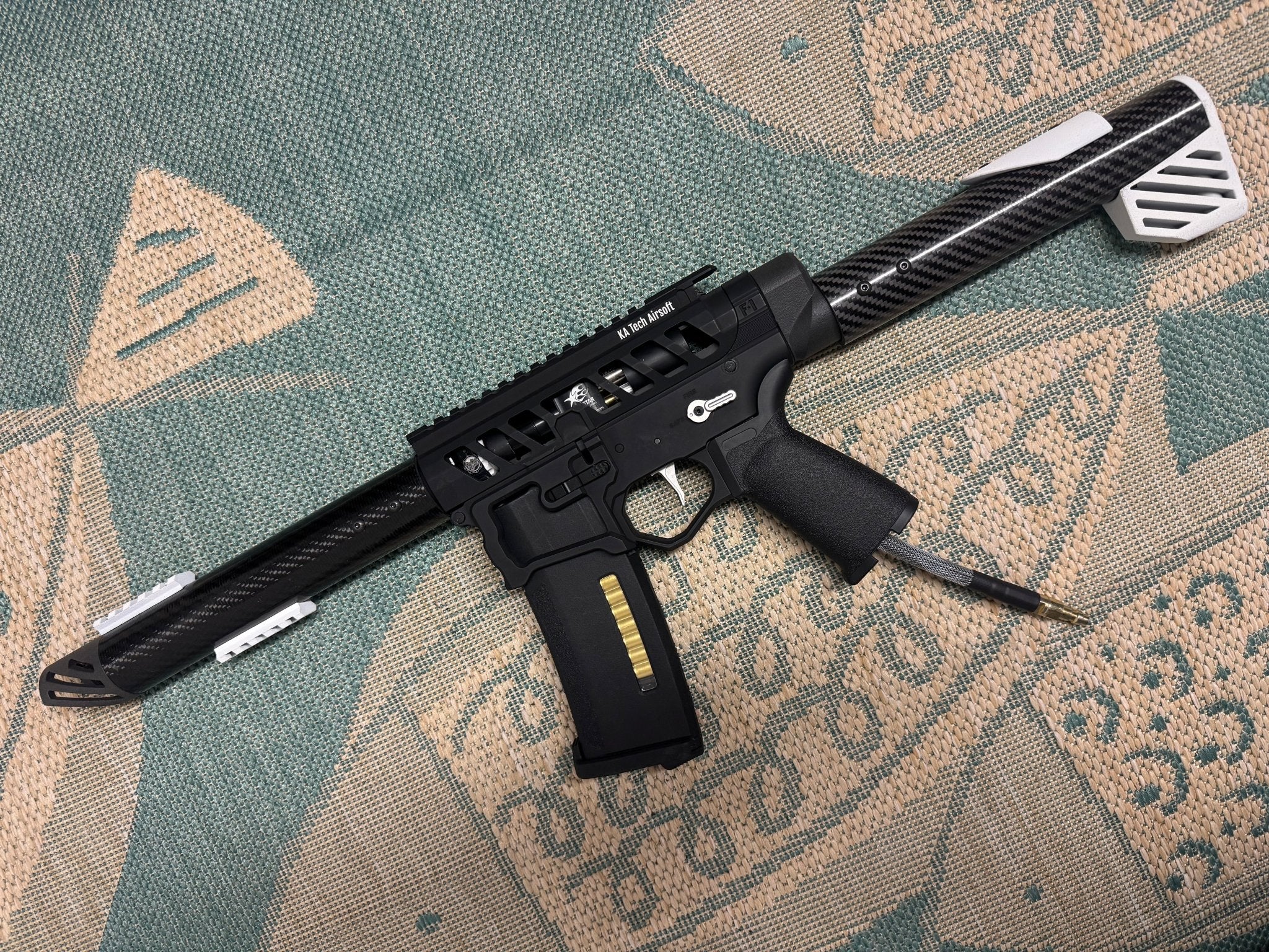 KA Tech Carbon “Monochrome” Skeletonized Polarstar Jack HPA M4 - KA Tech Airsoft - Polarstar Jack