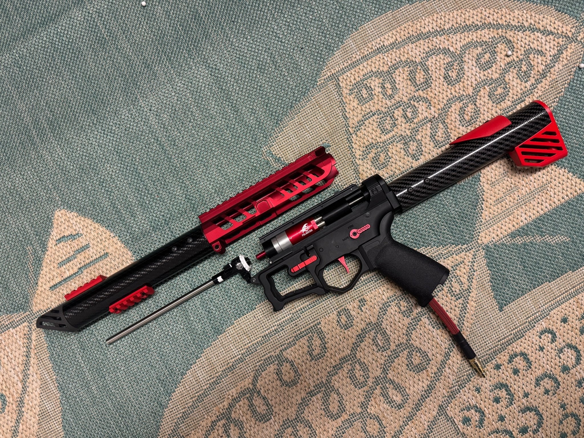 KA Tech Carbon “Ruby” Skeletonized Polarstar F2 HPA M4 “Type 3” - KA Tech Airsoft - Polarstar F2