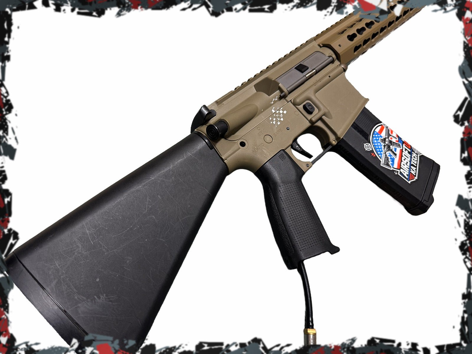 Tan Carbine Stubby Polarstar HPA M4 - KA Tech Airsoft - HPA Rifle