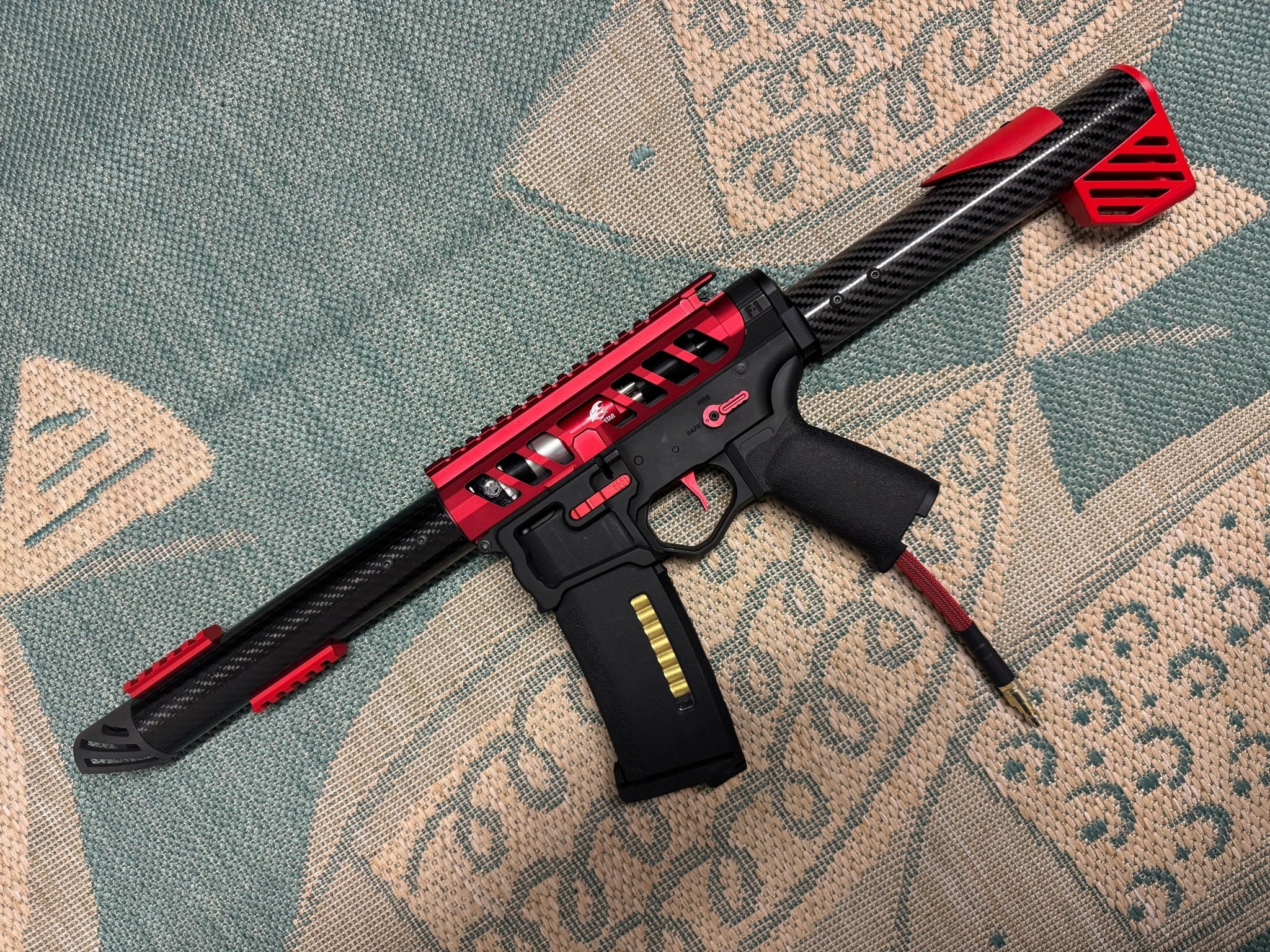 KA Tech Carbon “Ruby” Skeletonized Polarstar F2 HPA M4 “Type 3” - KA Tech Airsoft - Polarstar F2