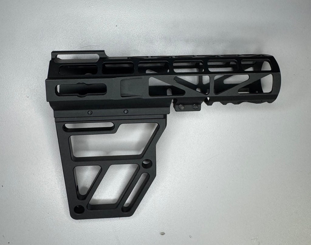 Skeletonized Pistol Brace Stabilizer (Black Anodized Aluminum) - KA Tech Airsoft - Brace