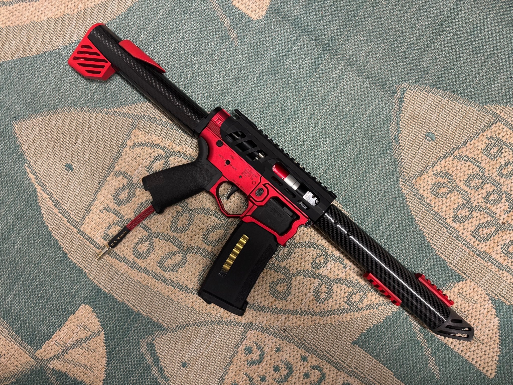 KA Tech Carbon “Ruby” Skeletonized Polarstar F2 HPA M4 “Type 2” - KA Tech Airsoft - Polarstar F2