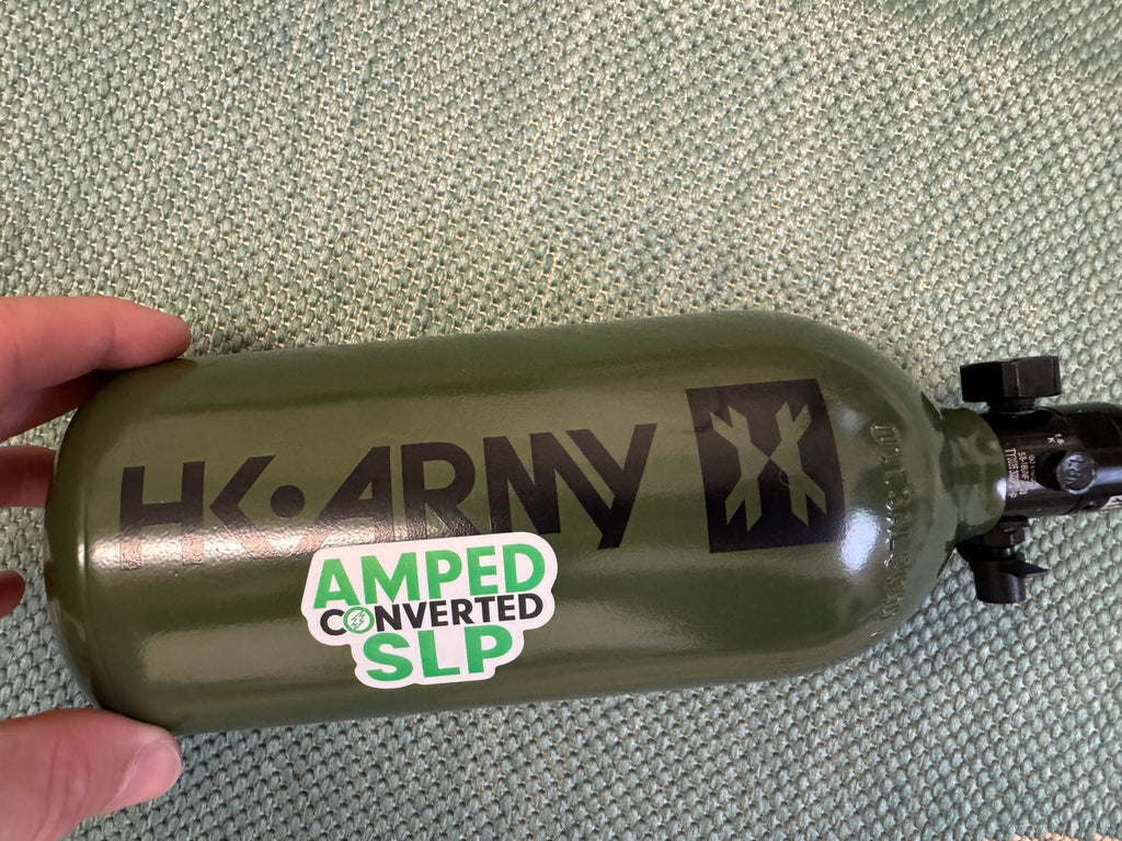 HK Army 48/3000 Olive Aluminum Tank with Regulator Adjusted to Low Output - KA Tech Airsoft - Airtank