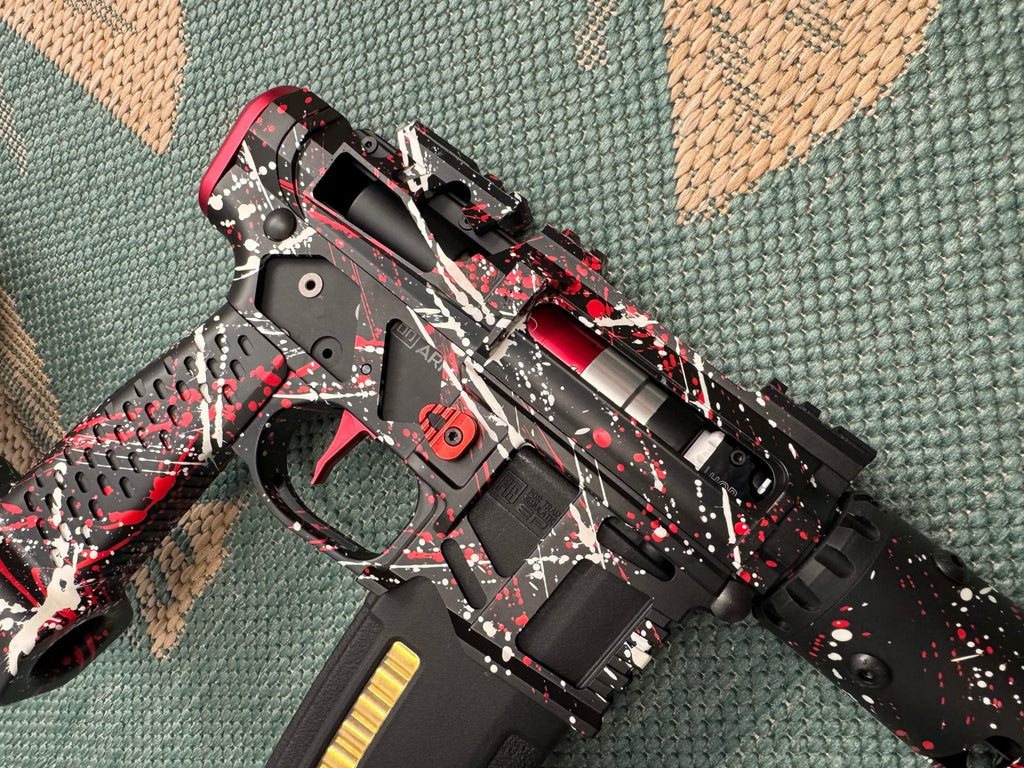KA Tech MAC Polarstar F2 AR7 V MSG/ESG HPA M4 splatter Cerakoted red/white - KA Tech Airsoft - Polarstar F2