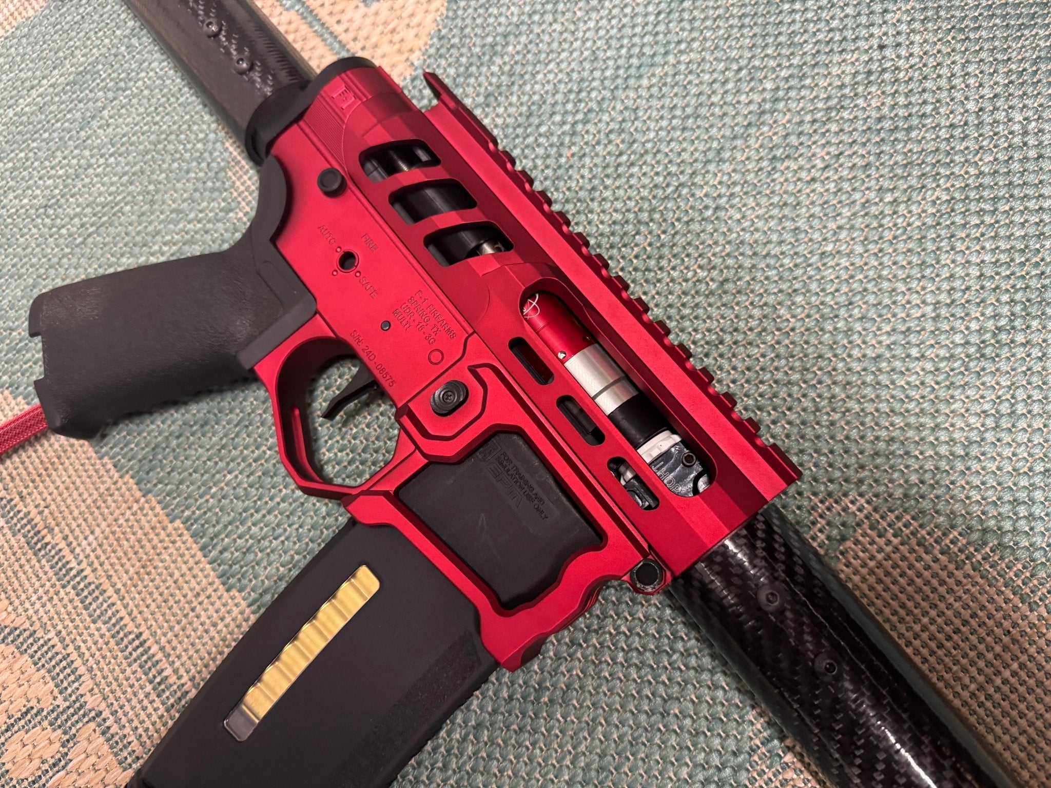 KA Tech Carbon “Ruby” Skeletonized Polarstar F2 HPA M4 “Type 1” - KA Tech Airsoft - Polarstar F2