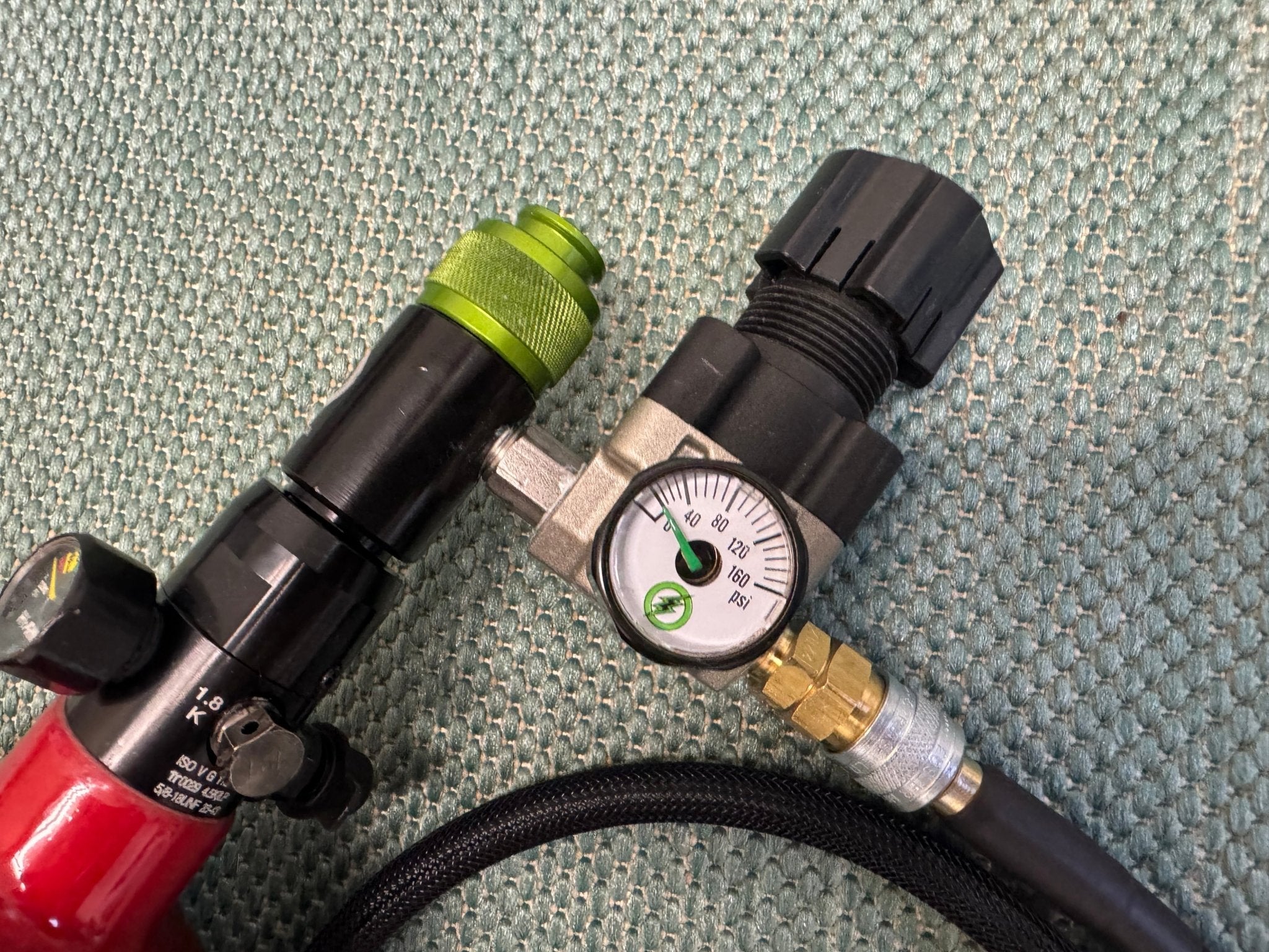 Red Carbon 48/4500 Tank with SLP Regulator and line - KA Tech Airsoft - Airirg