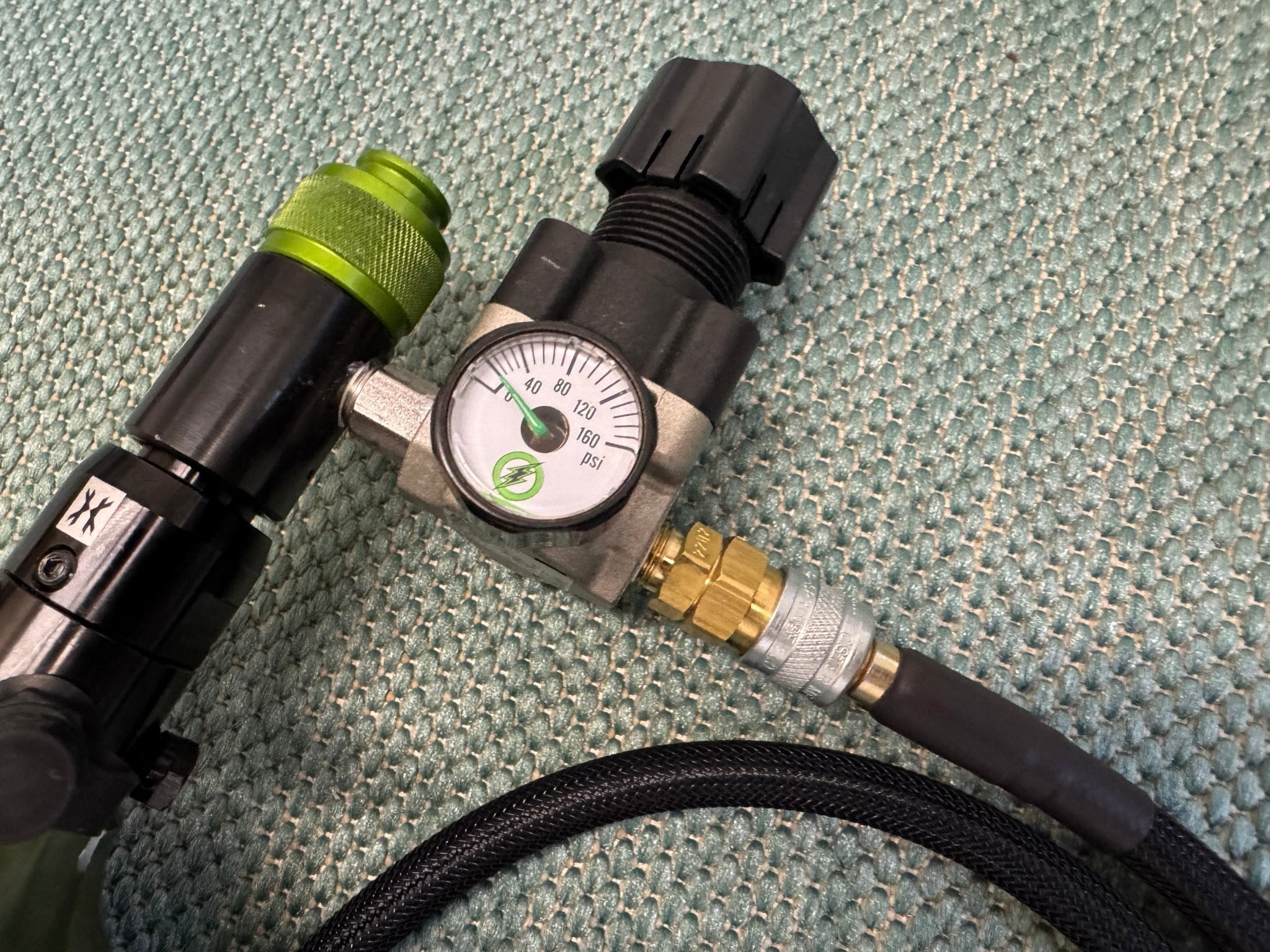 48/3000 HPA Airtank Olive with SLP regulator and line - KA Tech Airsoft - Airirg