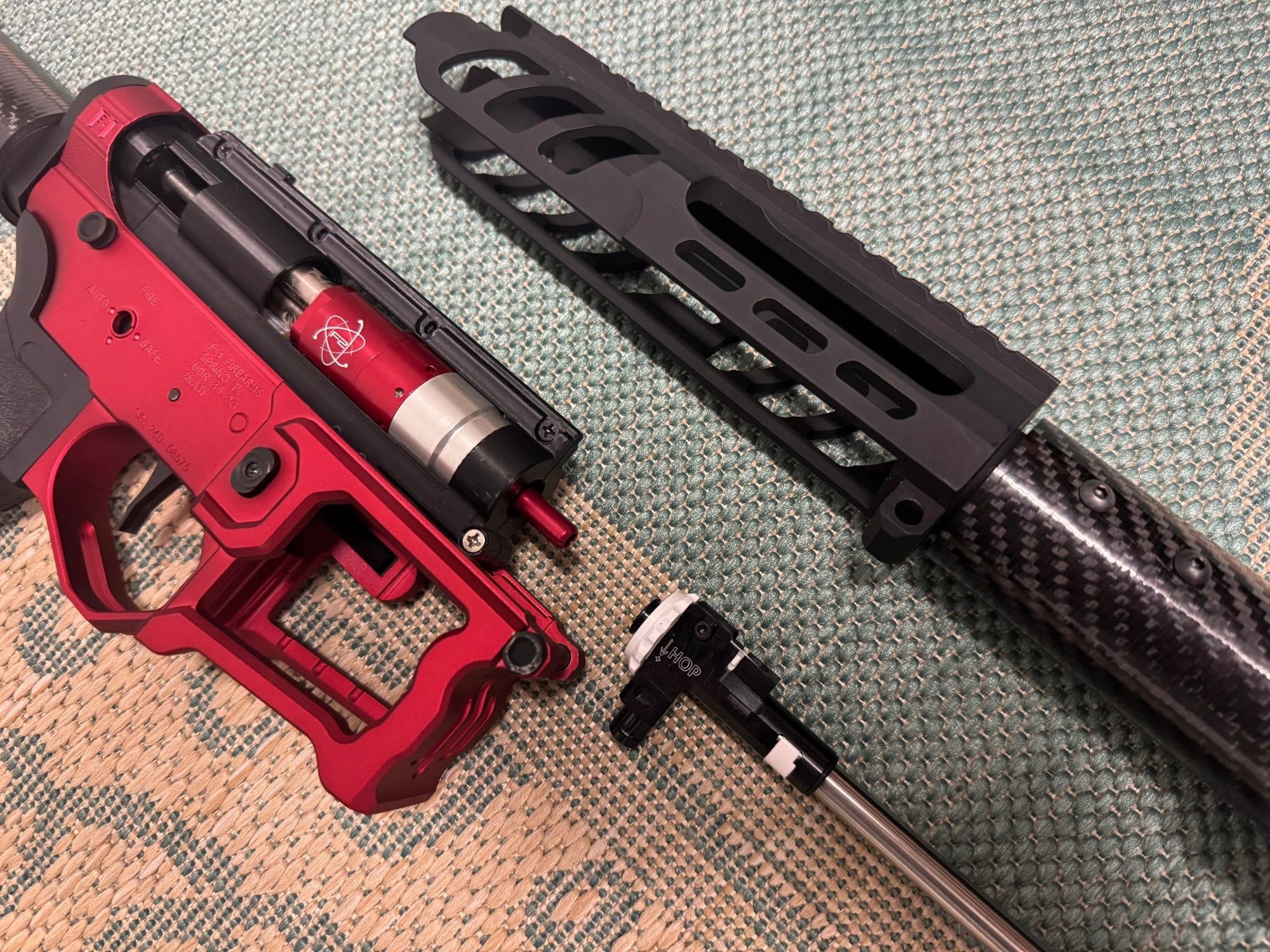 KA Tech Carbon “Ruby” Skeletonized Polarstar F2 HPA M4 “Type 2” - KA Tech Airsoft - Polarstar F2