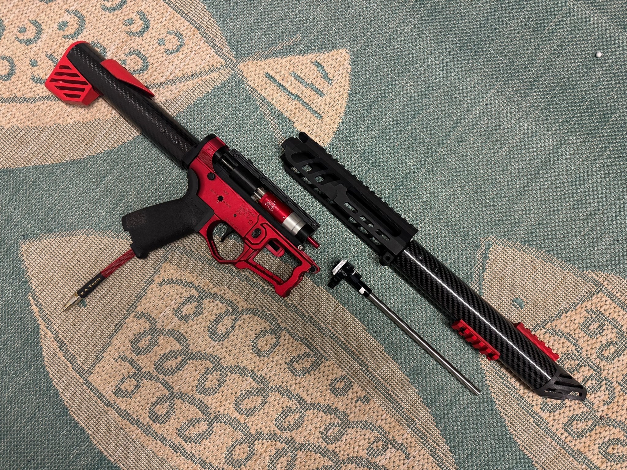 KA Tech Carbon “Ruby” Skeletonized Polarstar F2 HPA M4 “Type 2” - KA Tech Airsoft - Polarstar F2