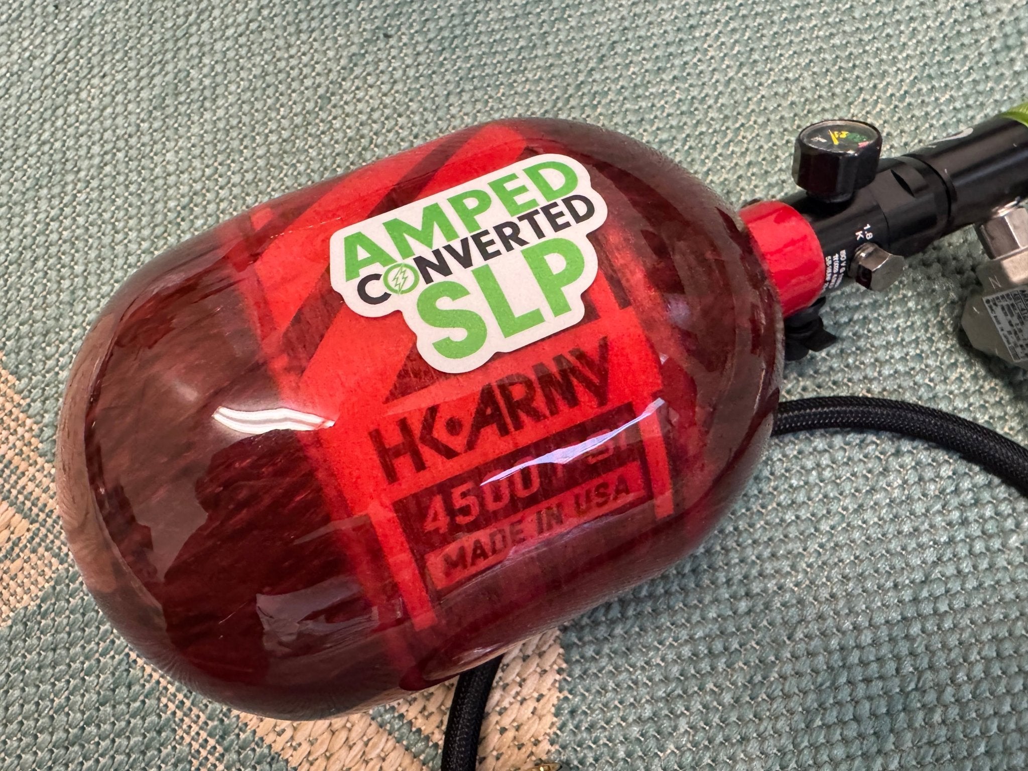 Red Carbon 48/4500 Tank with SLP Regulator and line - KA Tech Airsoft - Airirg