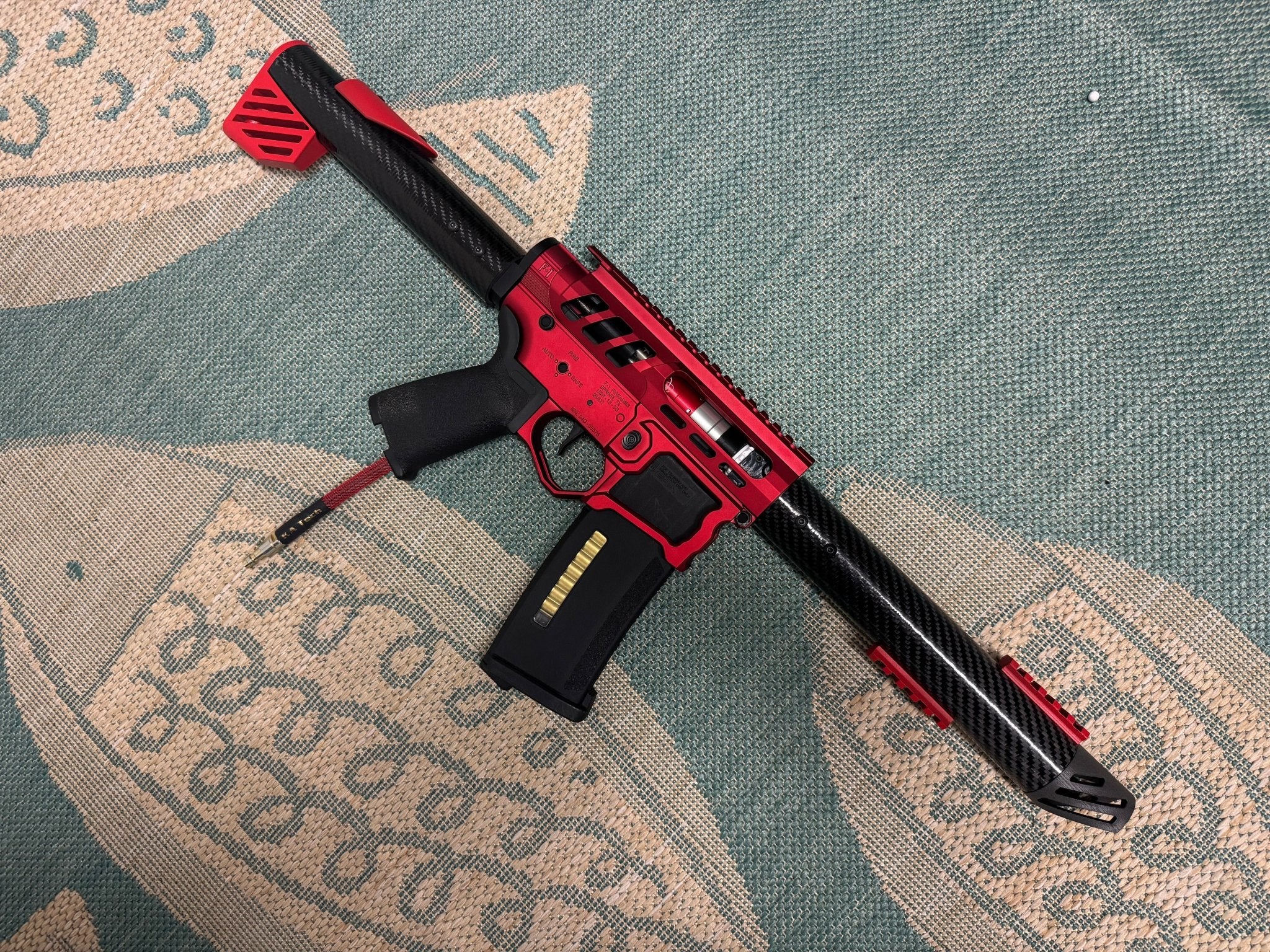 KA Tech Carbon “Ruby” Skeletonized Polarstar F2 HPA M4 “Type 1” - KA Tech Airsoft - Polarstar F2