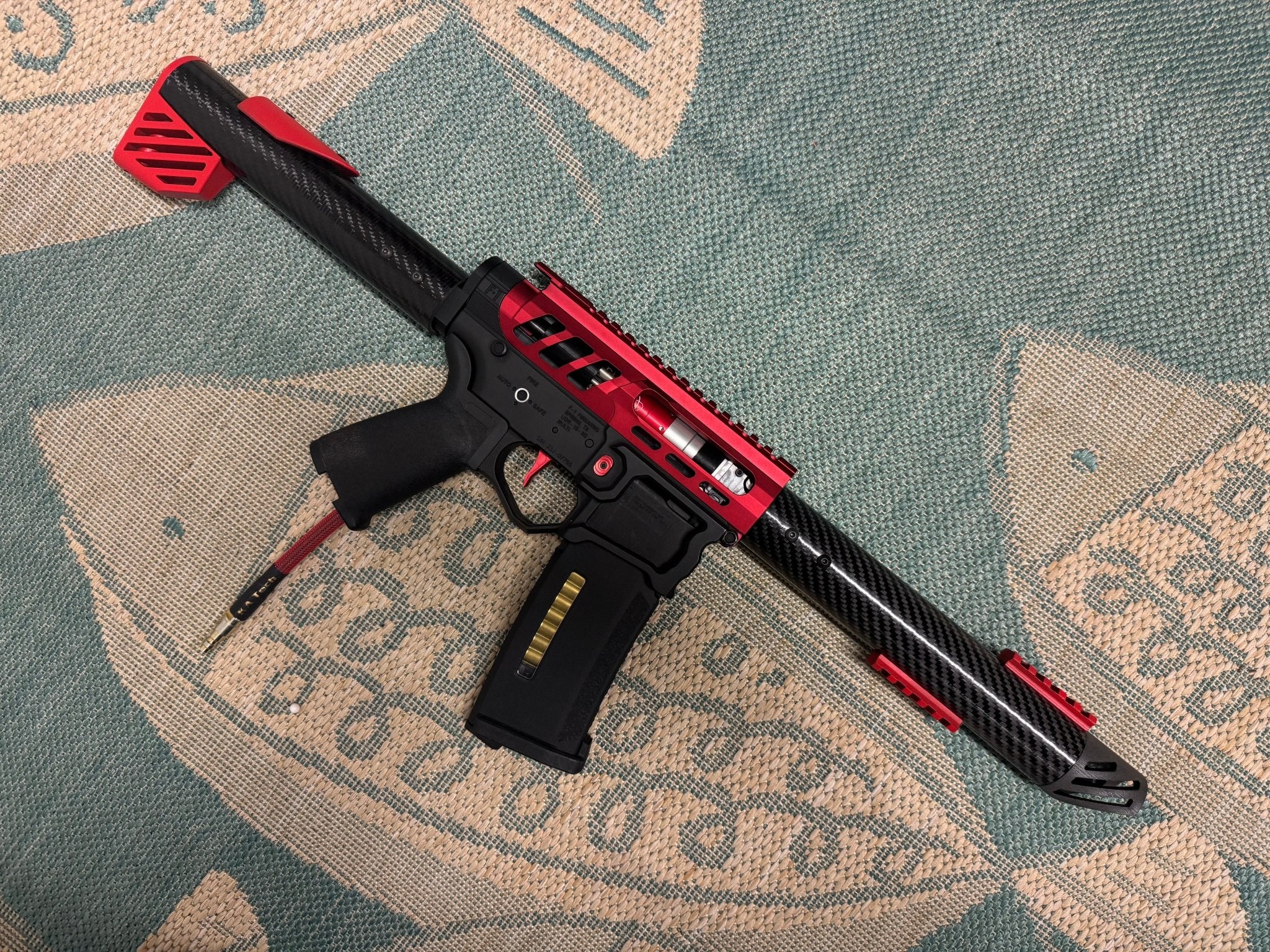 KA Tech Carbon “Ruby” Skeletonized Polarstar F2 HPA M4 “Type 3” - KA Tech Airsoft - Polarstar F2