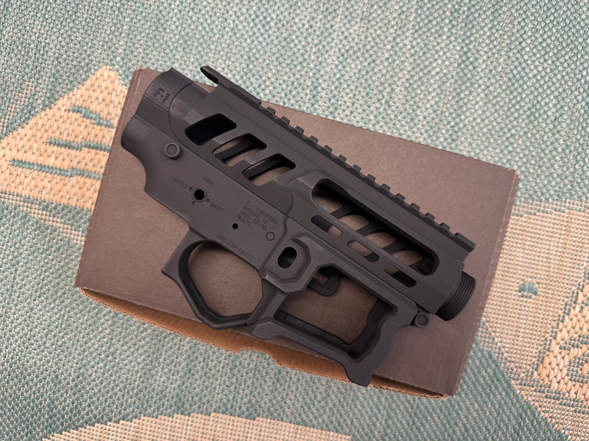 EMG F - 1 Firearms Officially Licensed UDR - 15 - 3G Full Metal M4 Receiver Set (Color: Black) - KA Tech Airsoft - Rifle parts