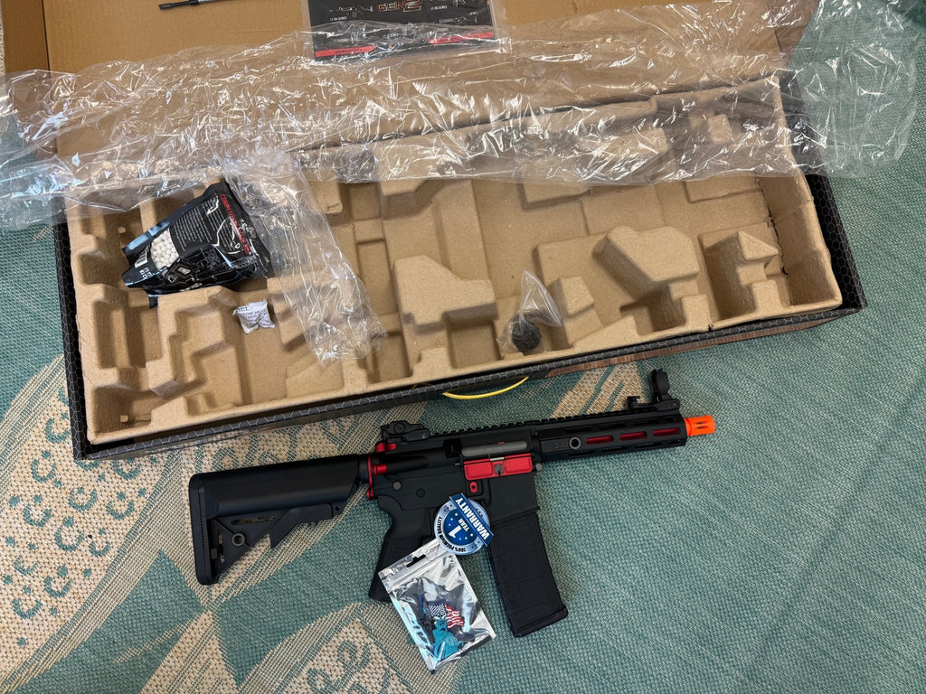 Lancer Tactical CORE Series GEN 2 Hellion M - LOK 7" Red Airsoft AEG Rifle - KA Tech Airsoft - AEG