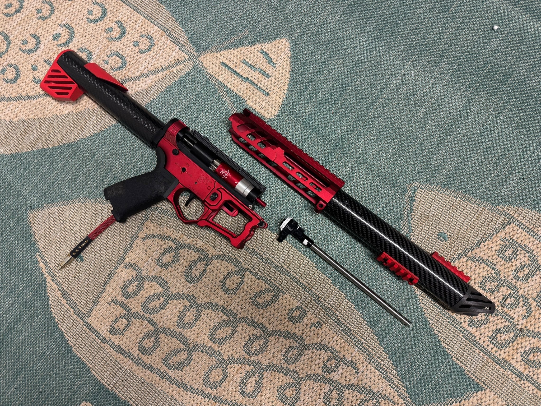 KA Tech Carbon “Ruby” Skeletonized Polarstar F2 HPA M4 “Type 1” - KA Tech Airsoft - Polarstar F2