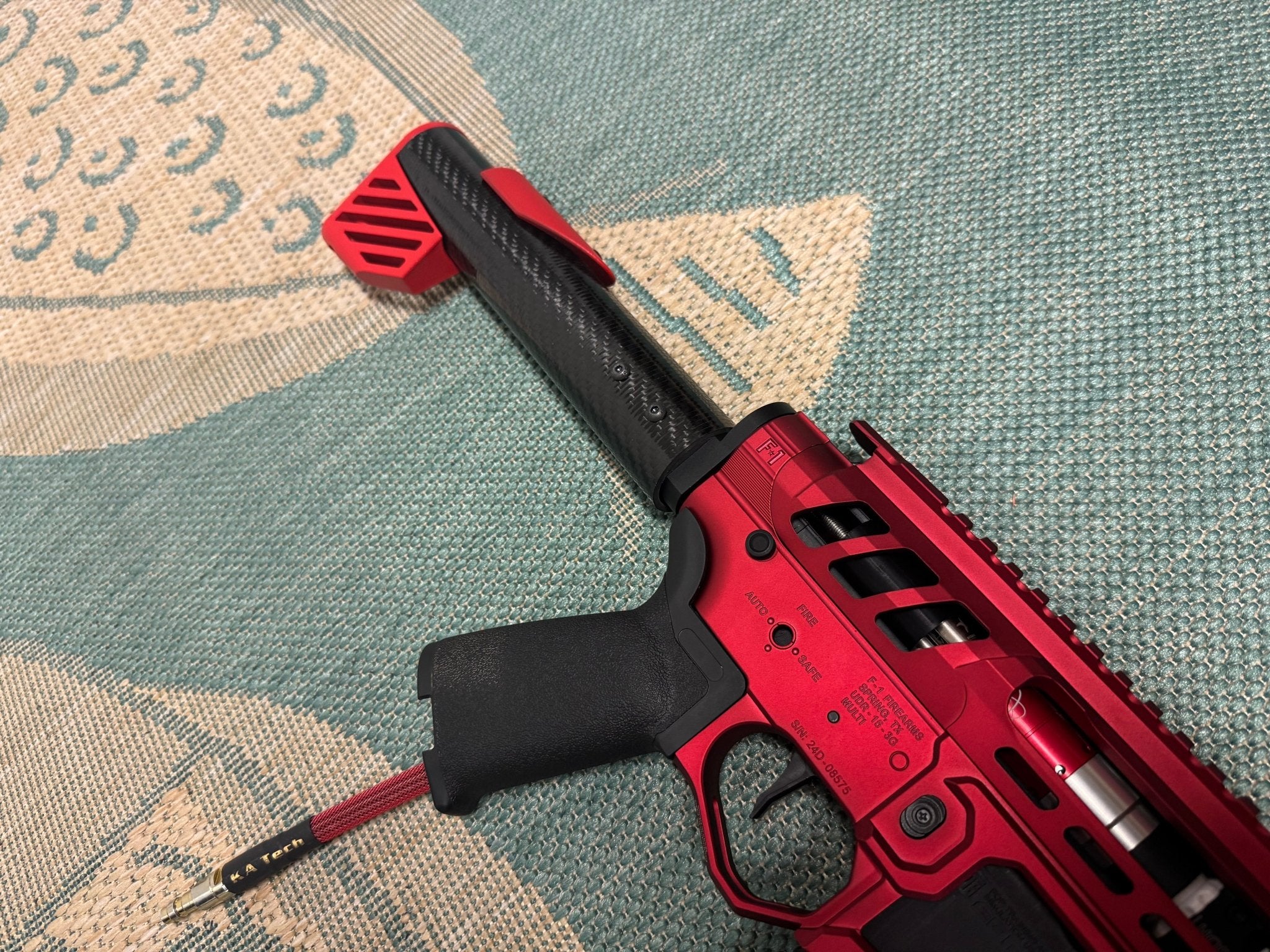 KA Tech Carbon “Ruby” Skeletonized Polarstar F2 HPA M4 “Type 1” - KA Tech Airsoft - Polarstar F2