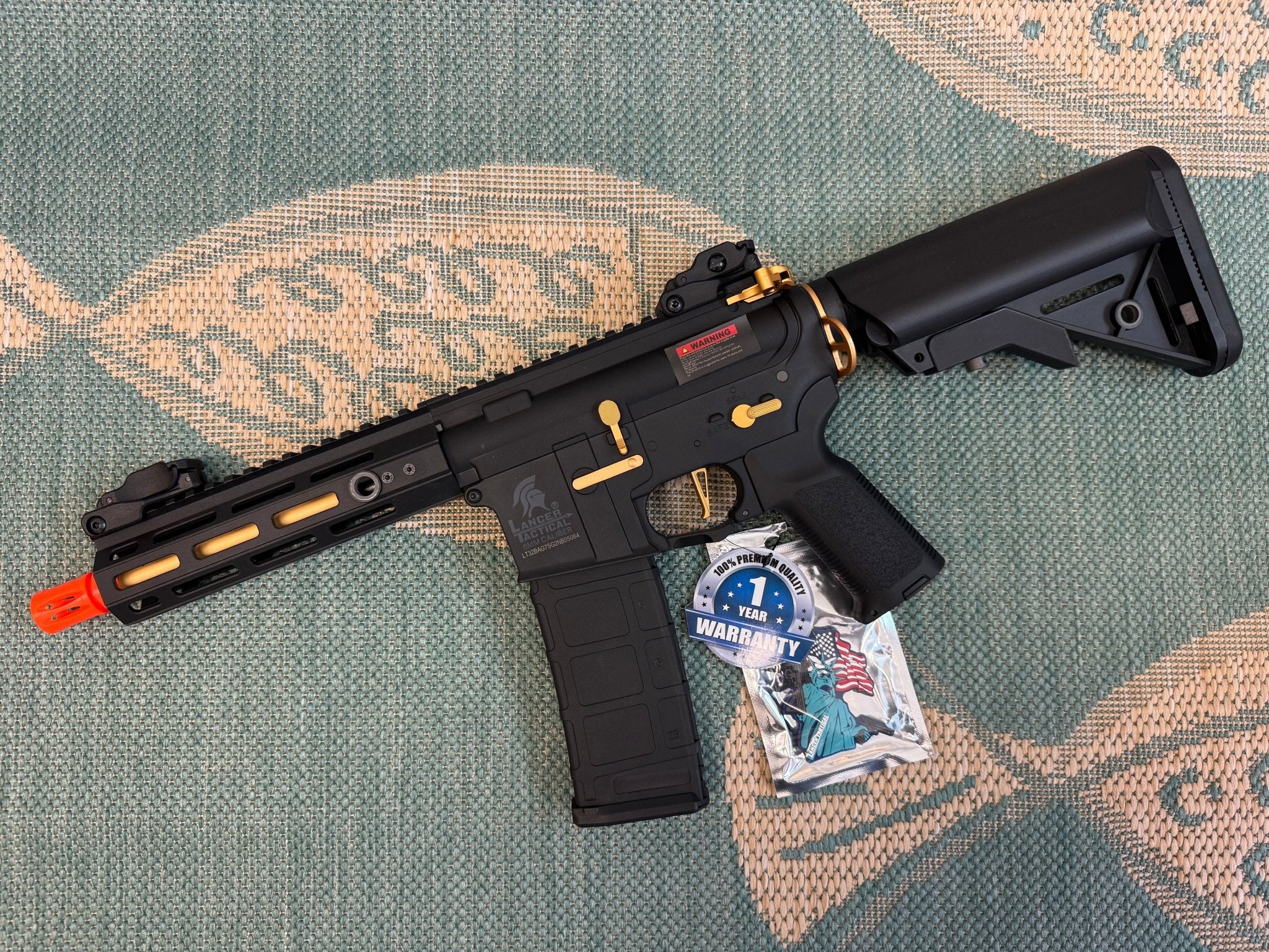 Lancer Tactical CORE Series GEN 2 Hellion M - LOK 7" Gold Airsoft AEG Rifle - KA Tech Airsoft - AEG