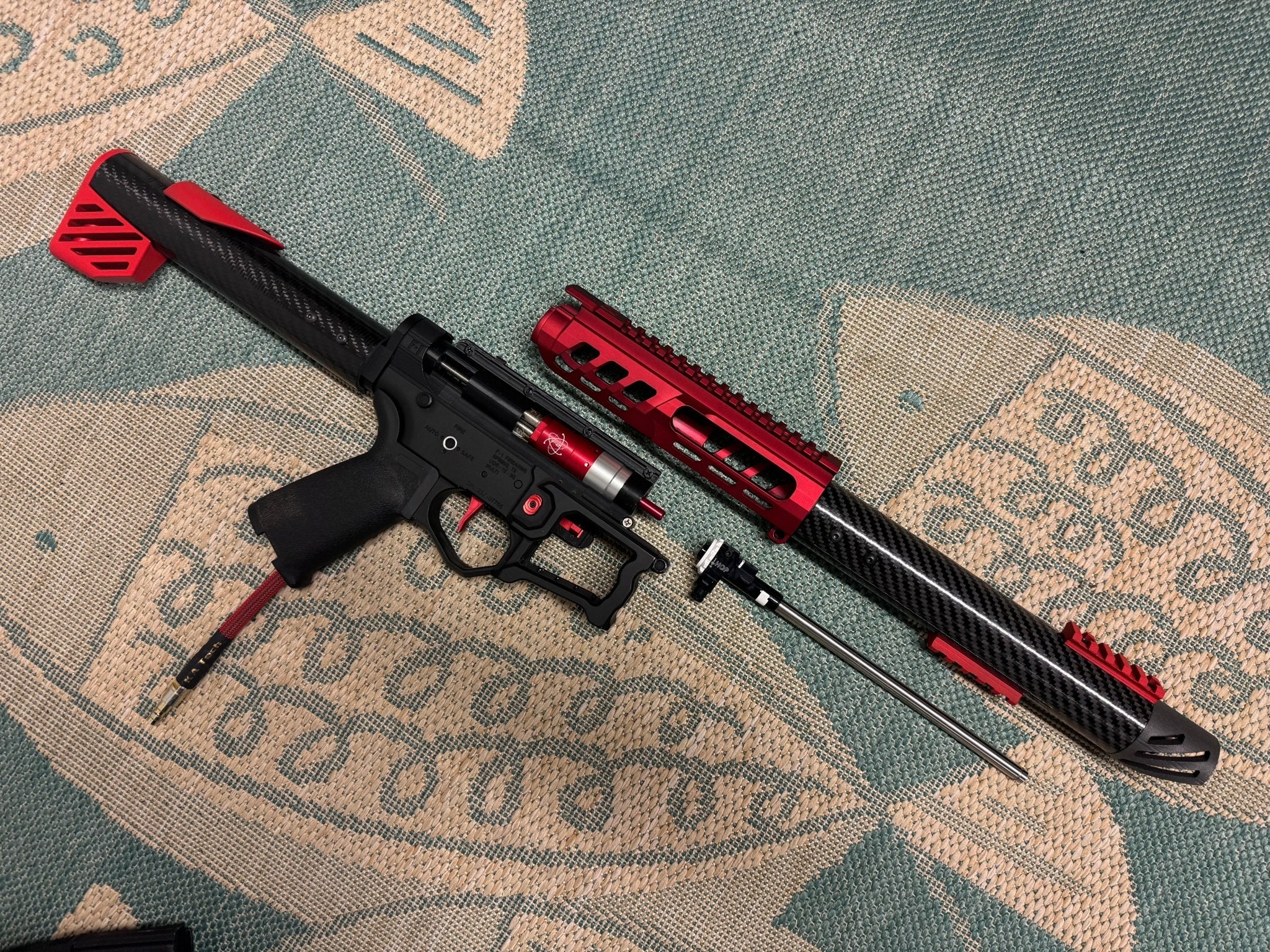 KA Tech Carbon “Ruby” Skeletonized Polarstar F2 HPA M4 “Type 3” - KA Tech Airsoft - Polarstar F2