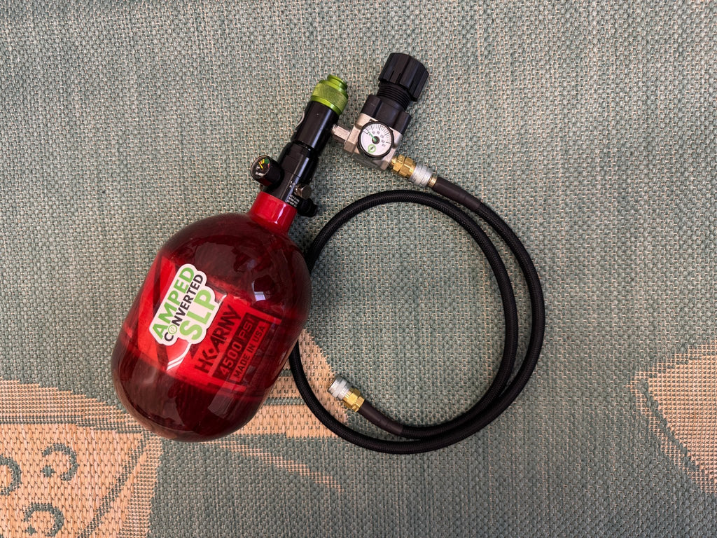 Red Carbon 48/4500 Tank with SLP Regulator and line - KA Tech Airsoft - Airirg