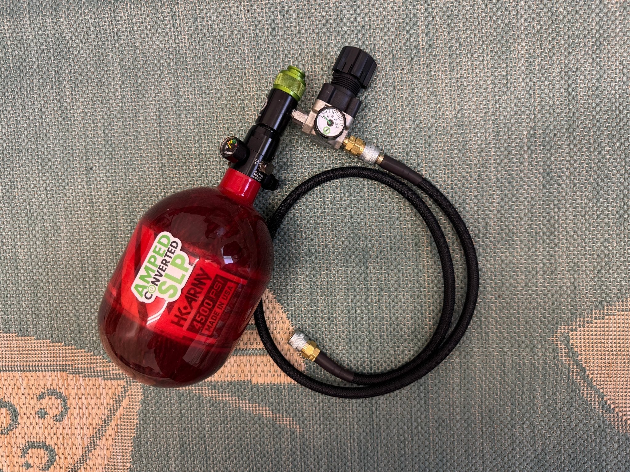 Red Carbon 48/4500 Tank with SLP Regulator and line - KA Tech Airsoft - Airirg