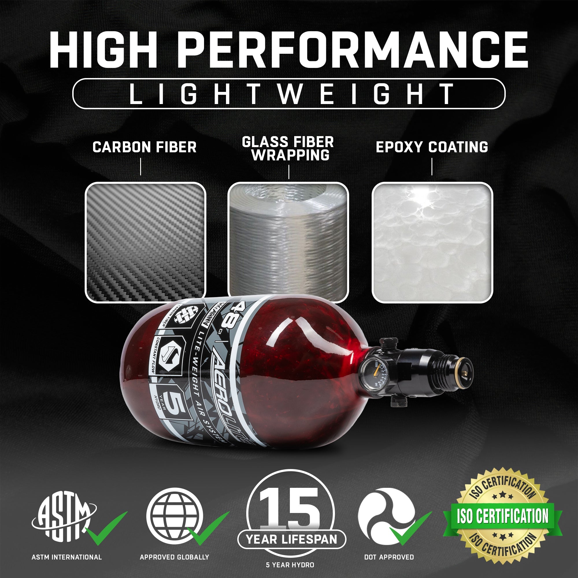 AeroLite Carbon Fiber Tank - KA Tech Airsoft - Air Tank