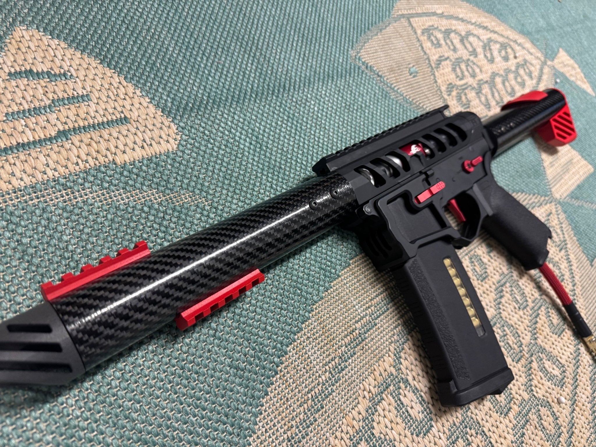 KA Tech Carbon “Ruby” Skeletonized Polarstar F2 HPA M4 “Type 4” - KA Tech Airsoft - Polarstar F2