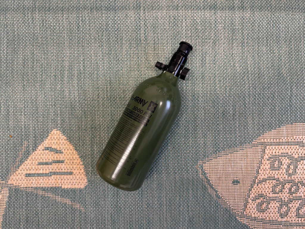 HK Army 48/3000 Olive Aluminum Tank with Regulator Adjusted to Low Output - KA Tech Airsoft - Airtank