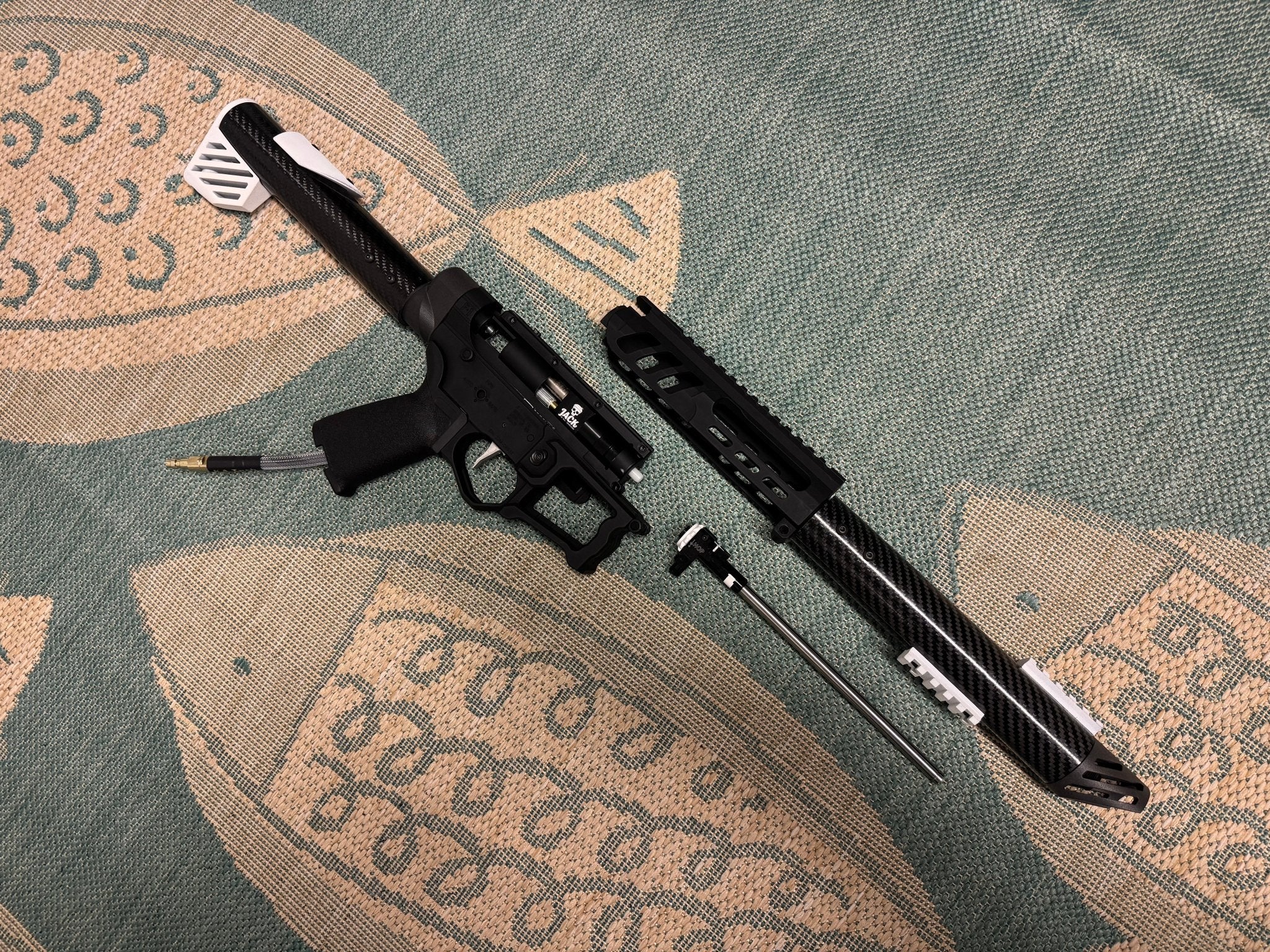KA Tech Carbon “Monochrome” Skeletonized Polarstar Jack HPA M4 - KA Tech Airsoft - Polarstar Jack