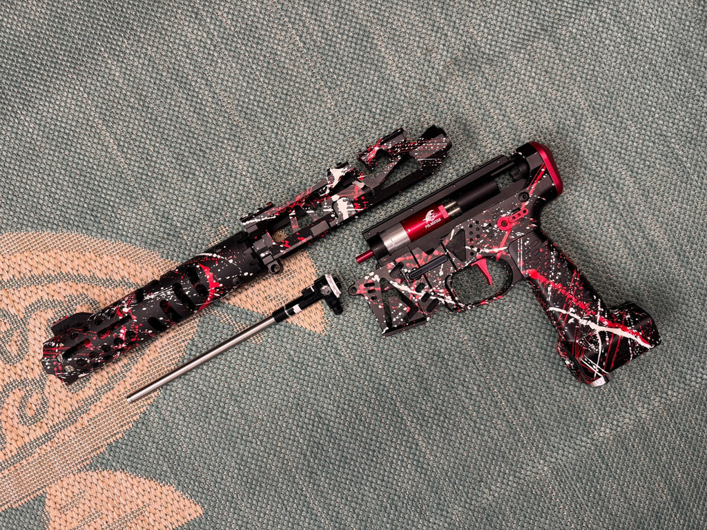 KA Tech MAC Polarstar F2 AR7 V MSG/ESG HPA M4 splatter Cerakoted red/white - KA Tech Airsoft - Polarstar F2