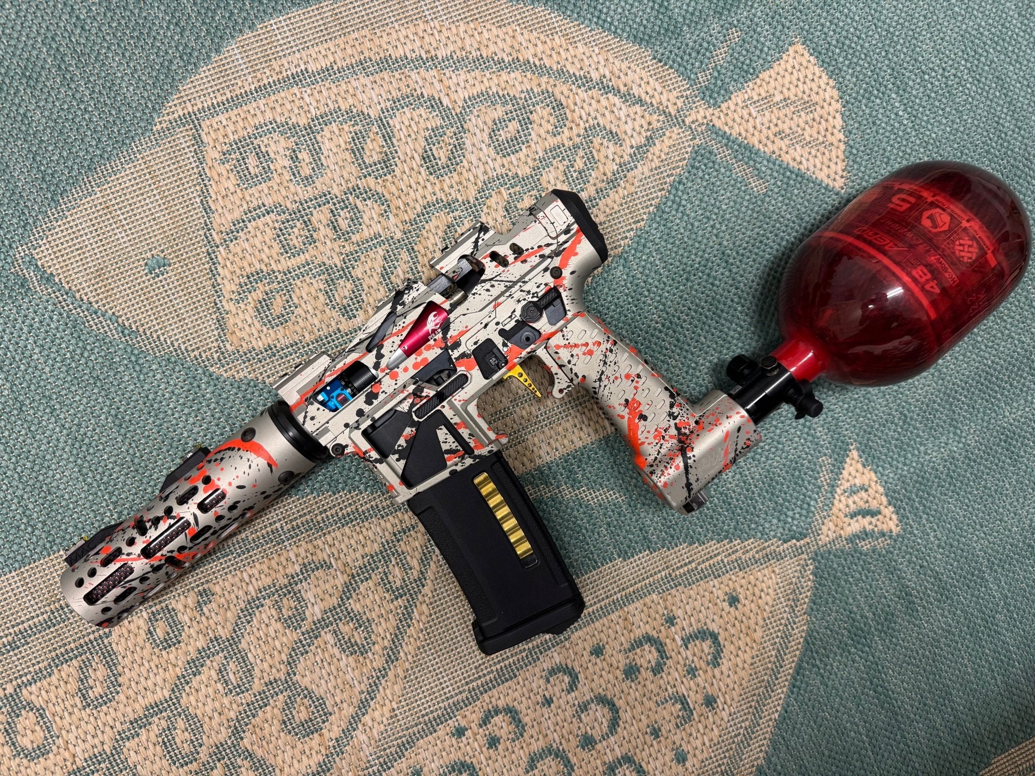 KA Tech MAC Polarstar F2 AR7 LE MSG/ESG HPA M4 splatter Cerakoted orange/black - KA Tech Airsoft - Polarstar F2