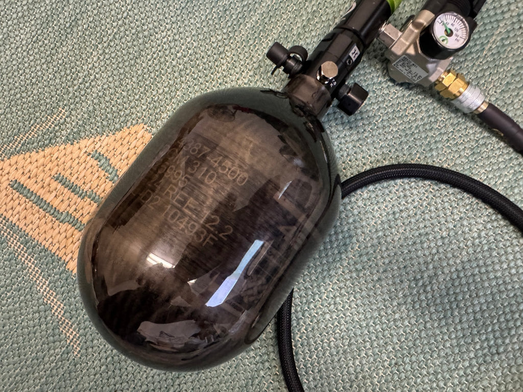 Black Carbon 48/4500 Tank with SLP Regulator and line - KA Tech Airsoft - Airirg