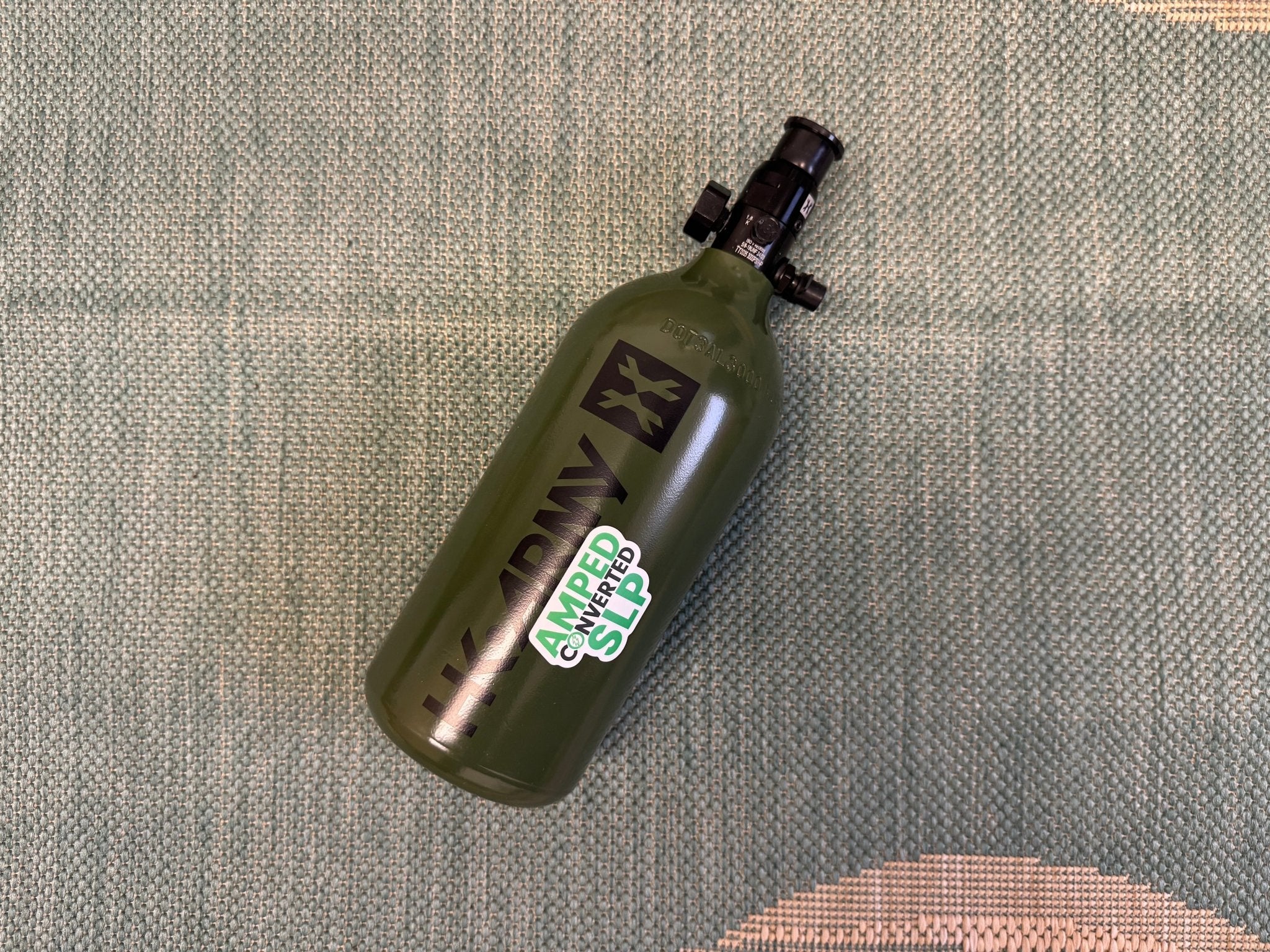 HK Army 48/3000 Olive Aluminum Tank with Regulator Adjusted to Low Output - KA Tech Airsoft - Airtank