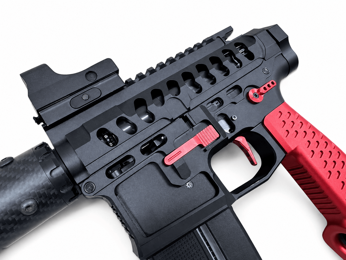 KA Tech Mac Retro Black/Red Euro MSG - KA Tech Airsoft - KA Tech Custom HPA Rifle