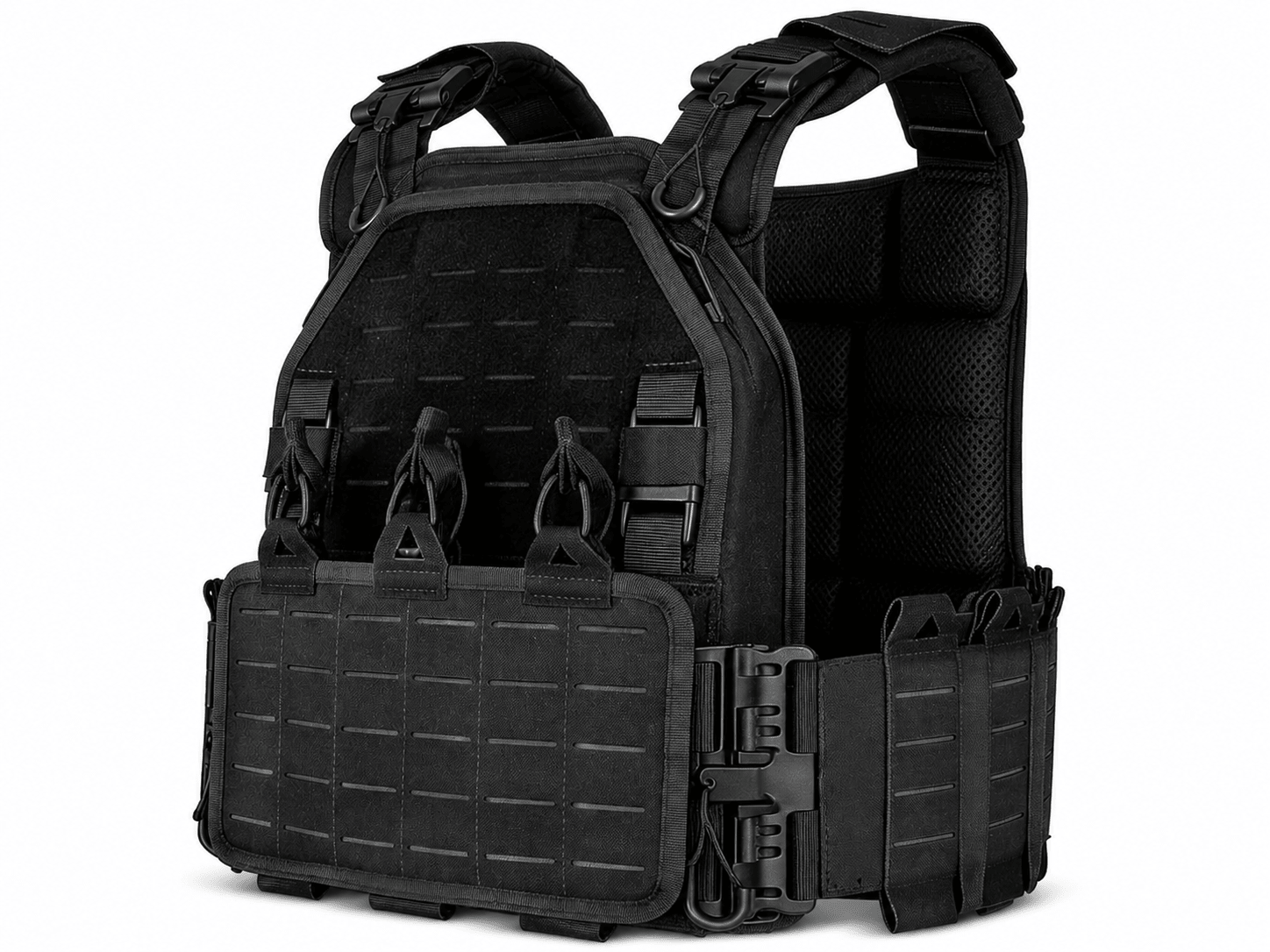 YAKEDA Tactical Outdoor Vest – 1000D Nylon Quick Release Laser-Cut MOLLE - KA Tech Airsoft - Sporting Goods