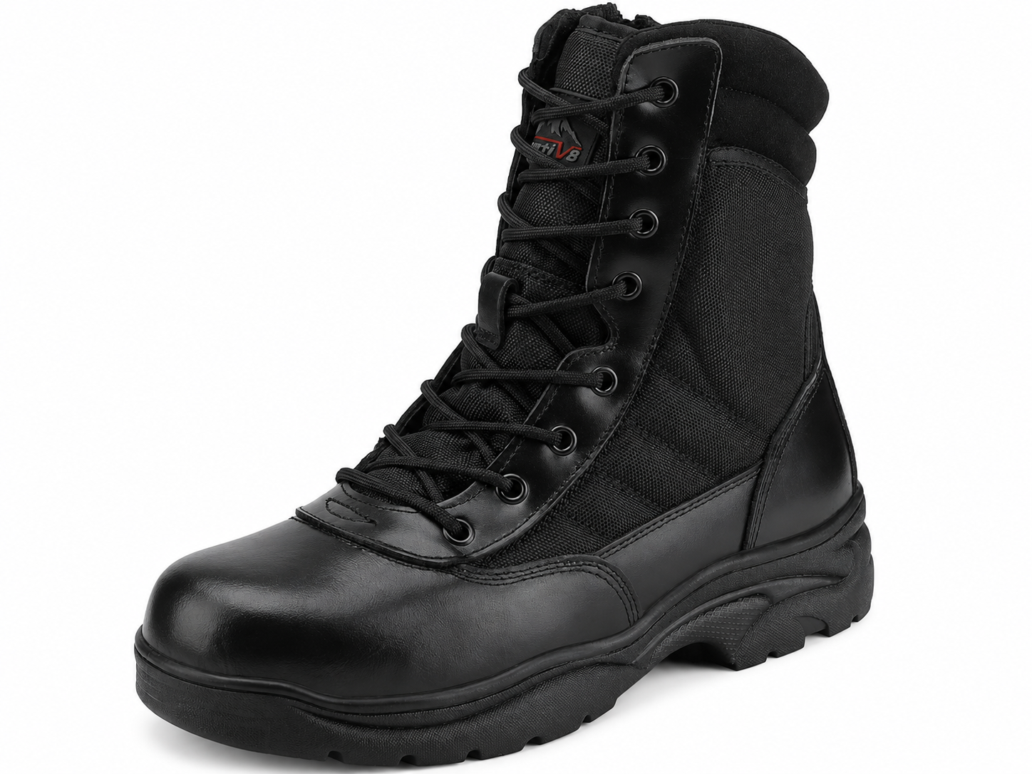 NORTIV 8 Men's Military Tactical Combat Boots – Side Zipper – Black