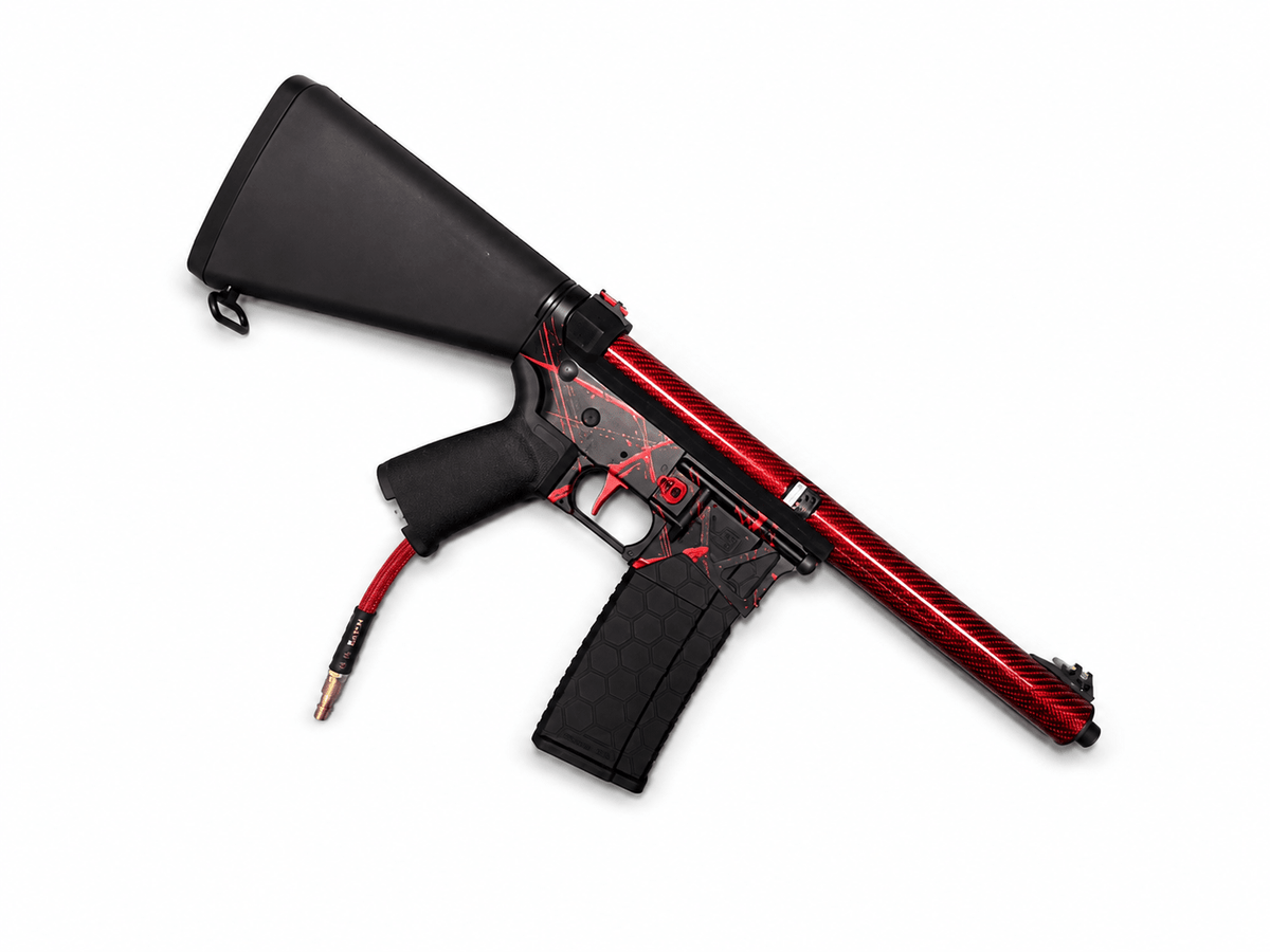 KA Tech MAC Polarstars F2 AR8 HPA M4 Stuby Type 3 Skeletonized Cerakote Splatter - KA Tech Airsoft - Polarstar F2