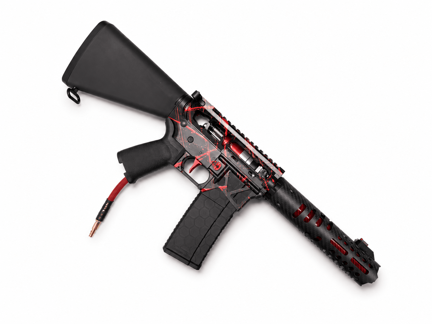 KA Tech MAC Polarstars F2 AR8 HPA M4 Stuby Type 3 Skeletonized Cerakote Splatter - KA Tech Airsoft - Polarstar F2
