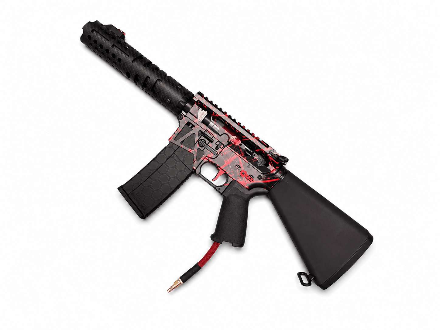 KA Tech MAC Polarstars F2 AR8 HPA M4 Stuby Type 3 Skeletonized Cerakote Splatter - KA Tech Airsoft - Polarstar F2