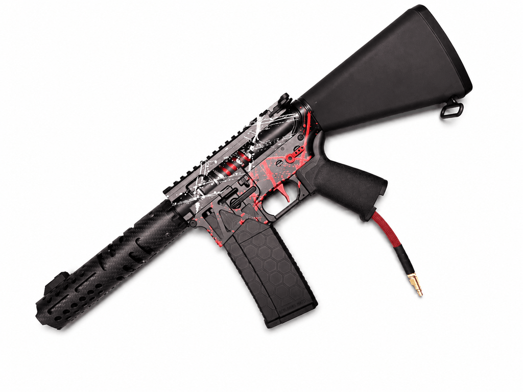 KA Tech MAC Polarstars F2 AR8 HPA M4 Stuby Type 3 Skeletonized Cerakote Splatter - KA Tech Airsoft - Polarstar F2