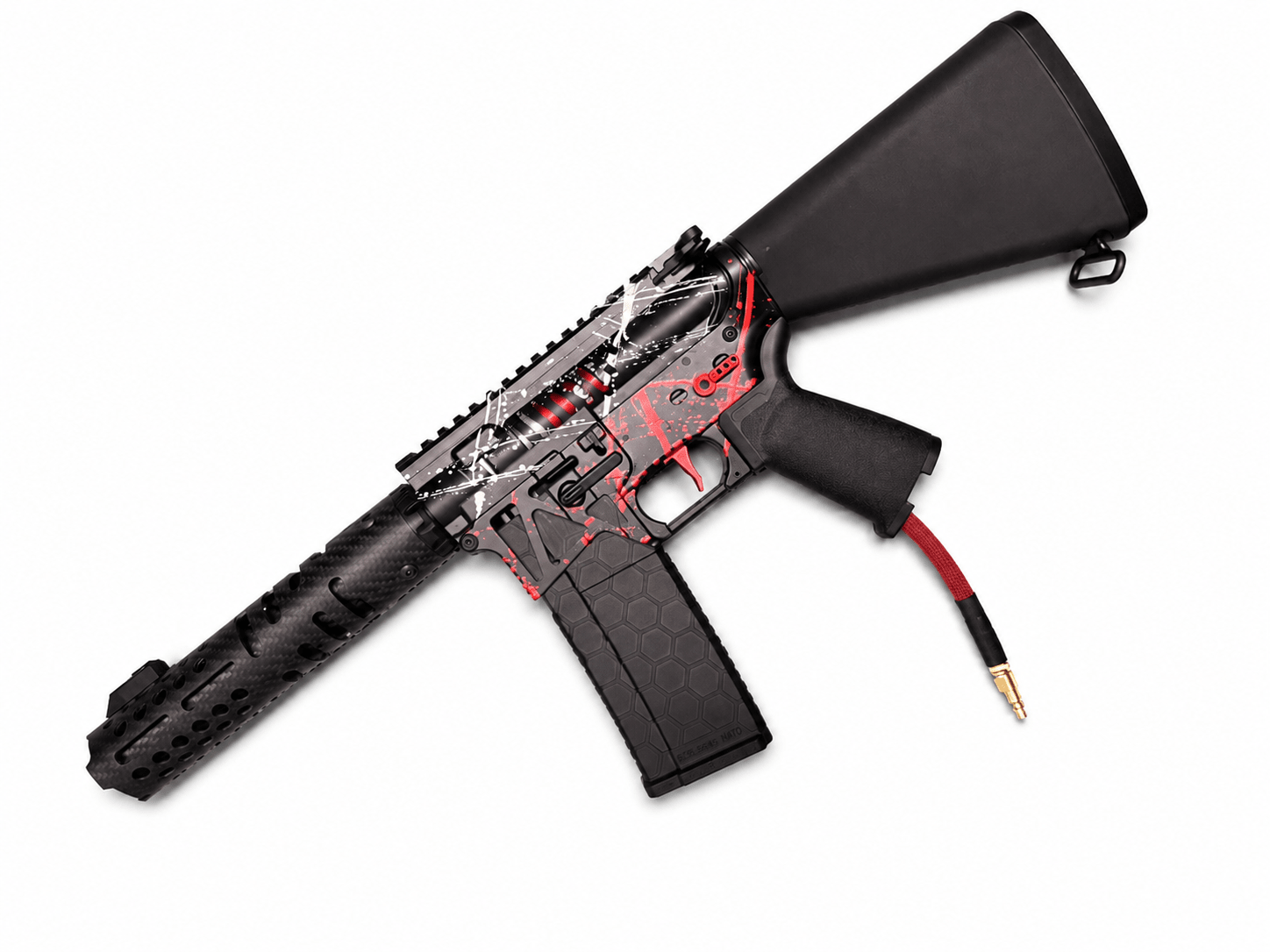 KA Tech MAC Polarstars F2 AR8 HPA M4 Stuby Type 3 Skeletonized Cerakote Splatter - KA Tech Airsoft - Polarstar F2