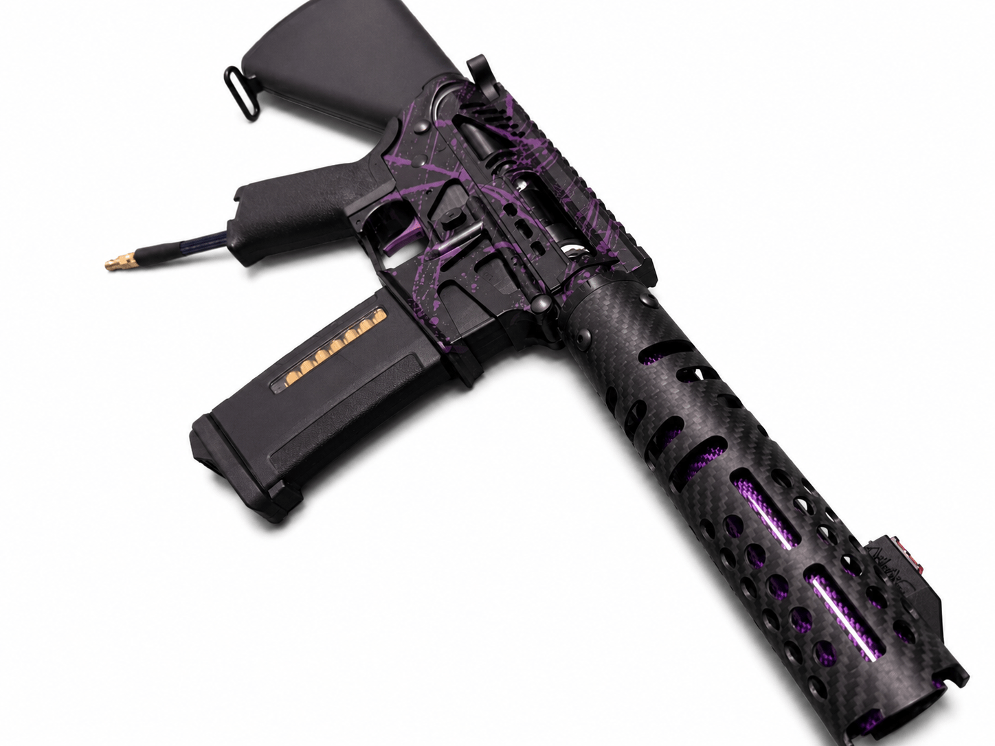 KA Tech MAC Polarstars F2 AR8 HPA M4 Stuby Type 5 Skeletonized Cerakote Splatter - KA Tech Airsoft - Polarstar F2