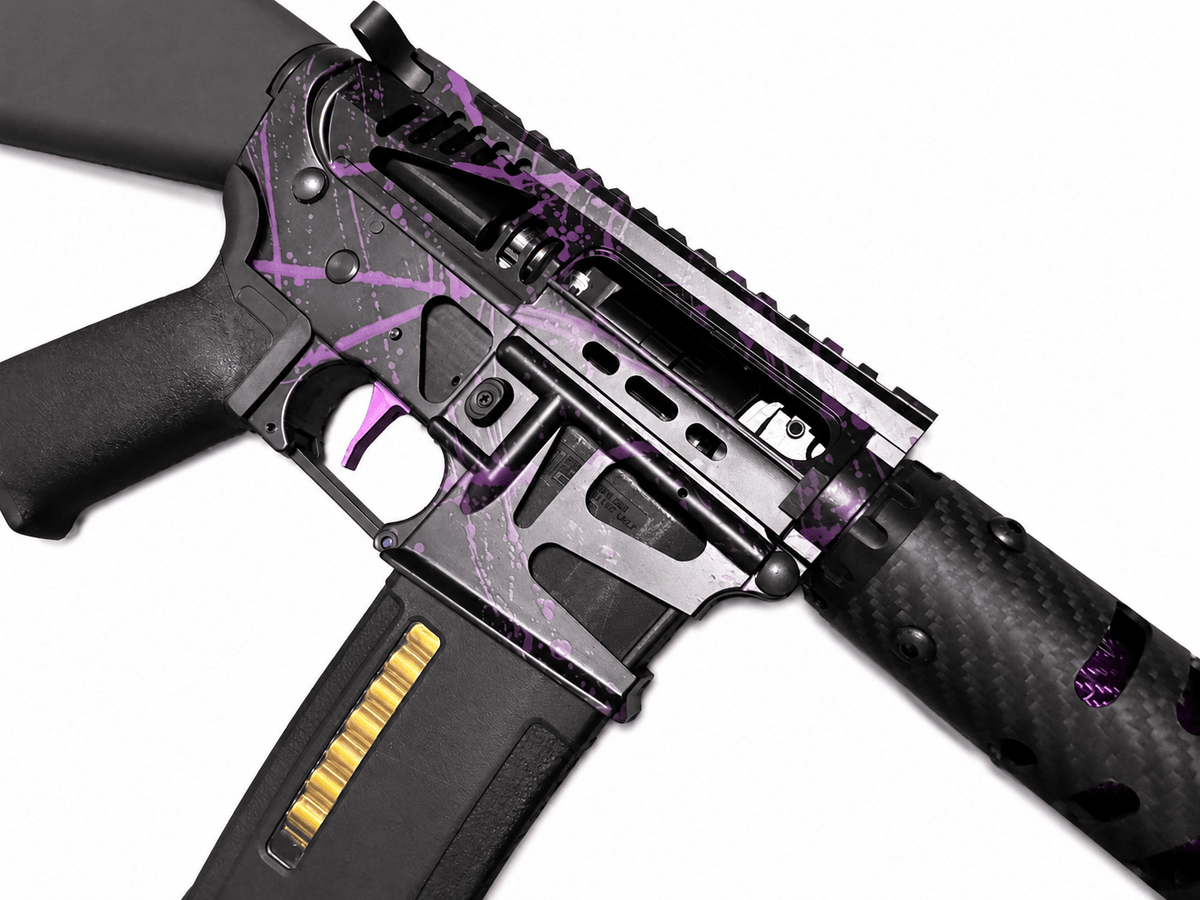 KA Tech MAC Polarstars F2 AR8 HPA M4 Stuby Type 5 Skeletonized Cerakote Splatter - KA Tech Airsoft - Polarstar F2