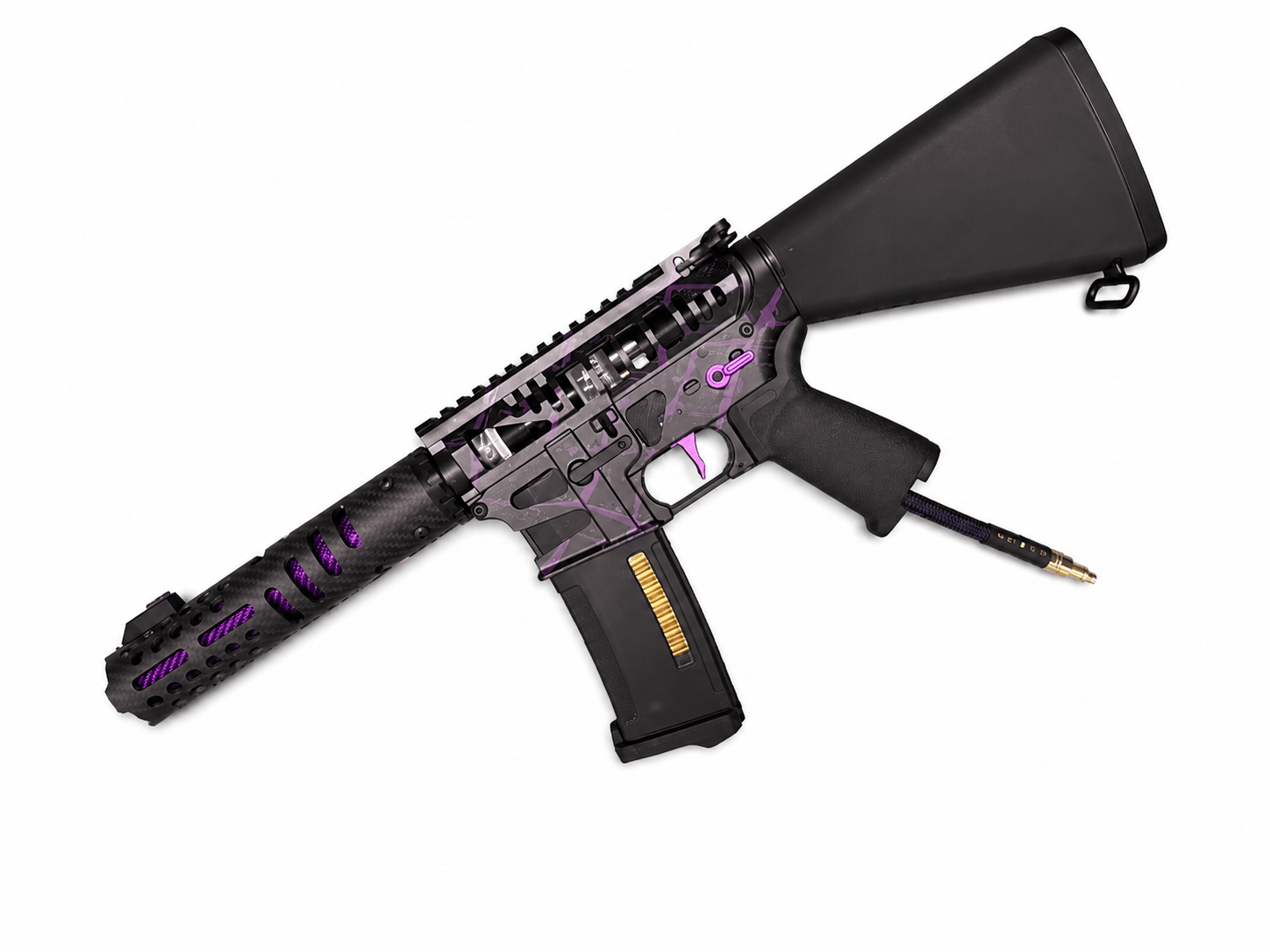 KA Tech MAC Polarstars F2 AR8 HPA M4 Stuby Type 5 Skeletonized Cerakote Splatter - KA Tech Airsoft - Polarstar F2